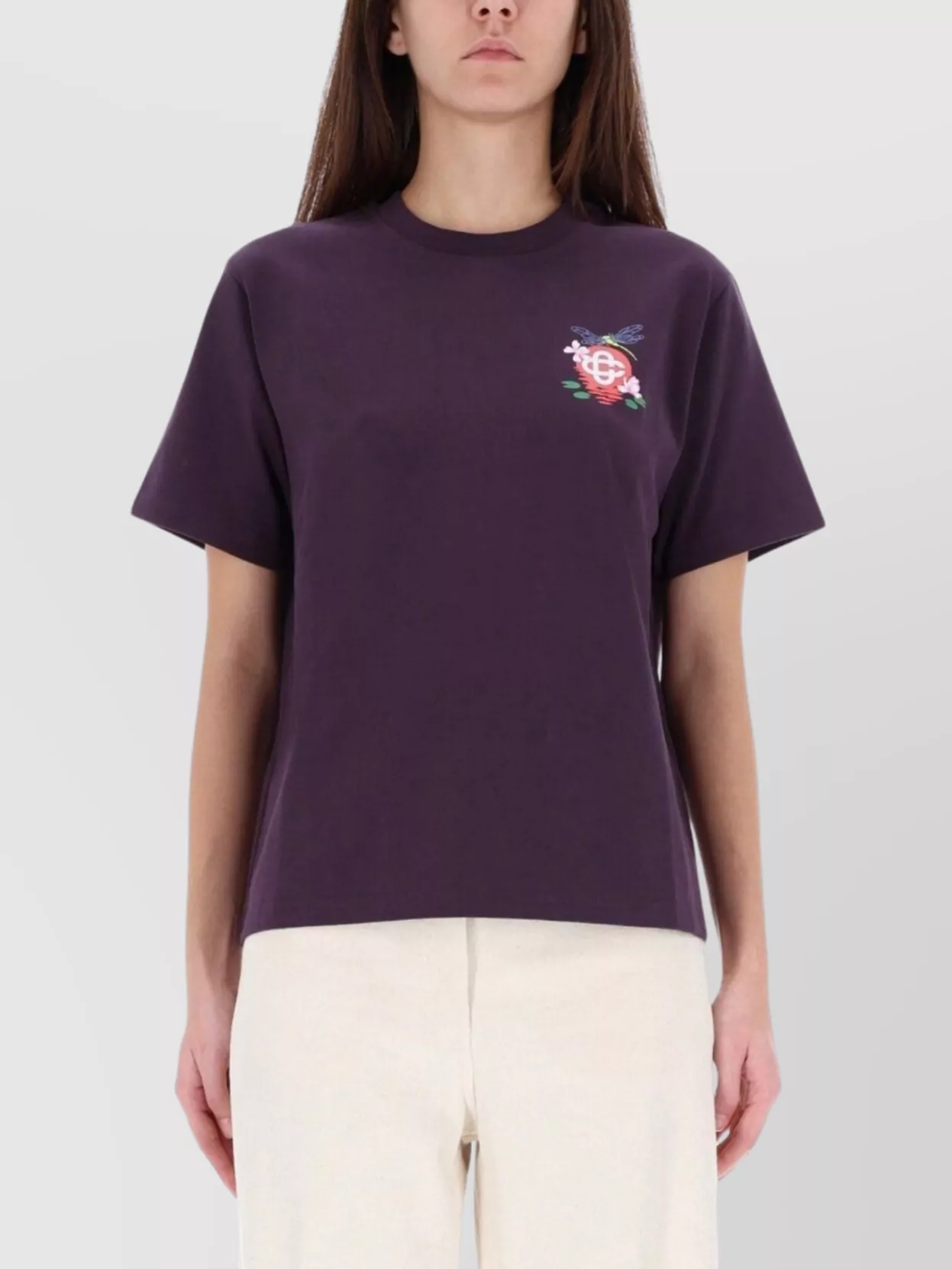 Casablanca Printed Short Sleeve Crew Neck T-Shirt