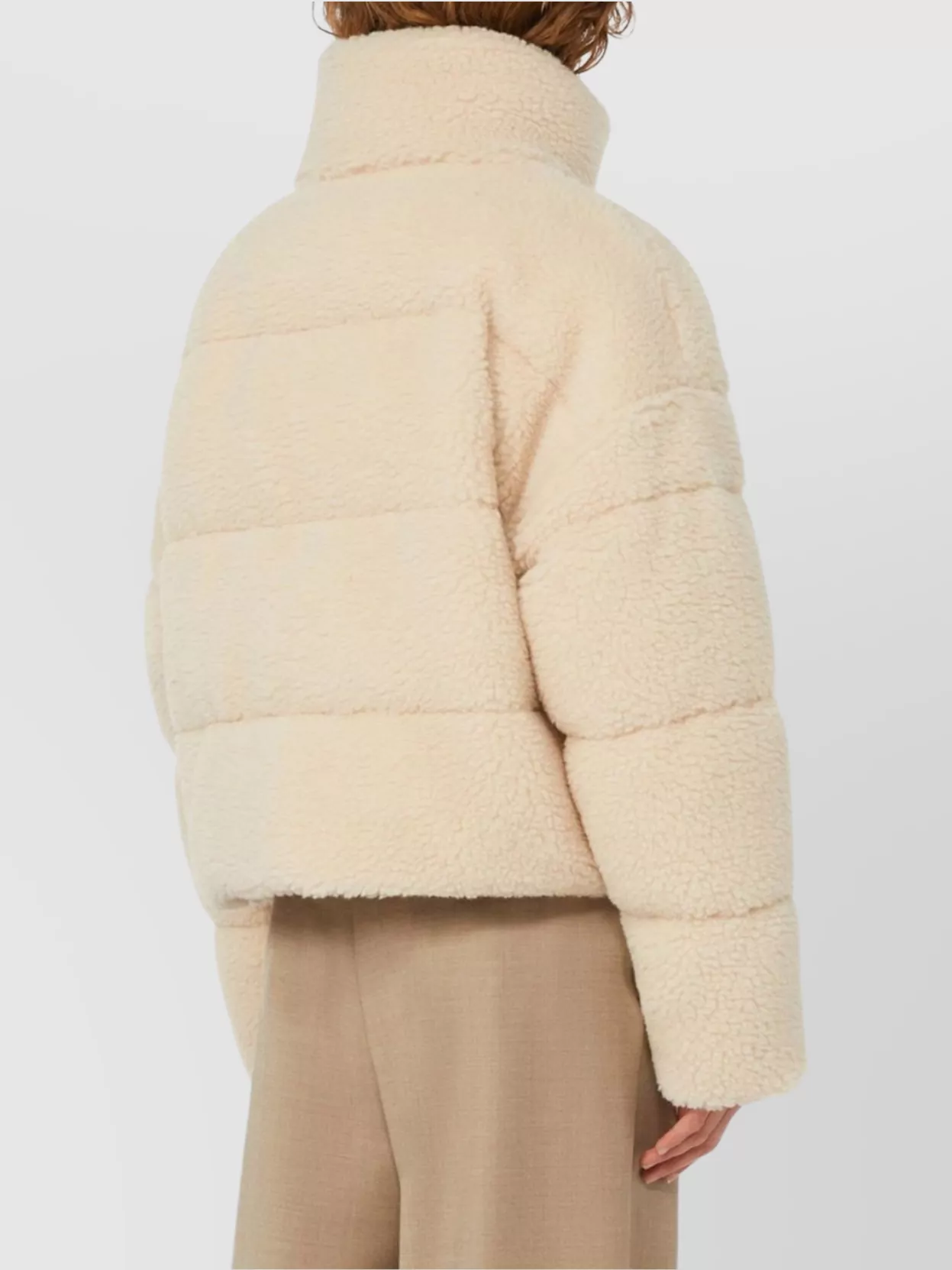 Weekend Max Mara Alfredo Padded Coat High Collar Front Pockets In Gold