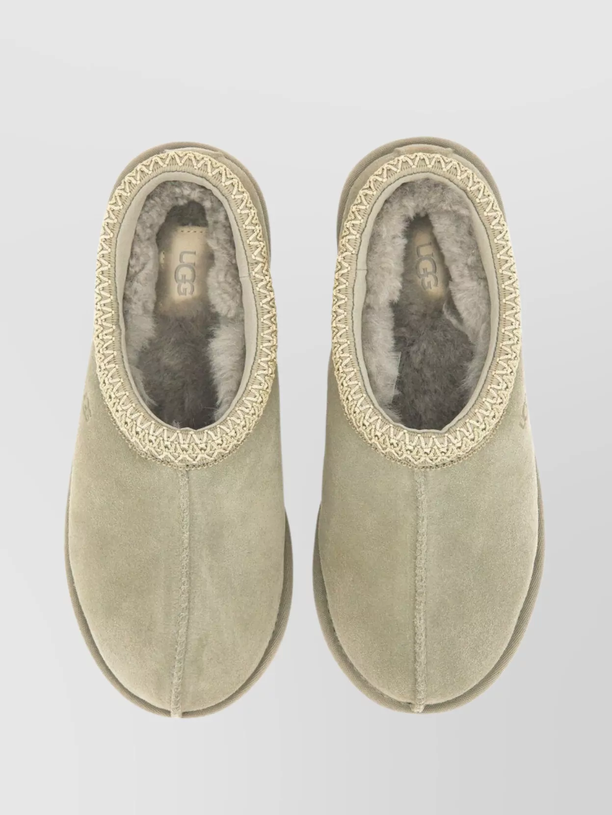 Ugg Slippers Round Toe Embroidered Trim