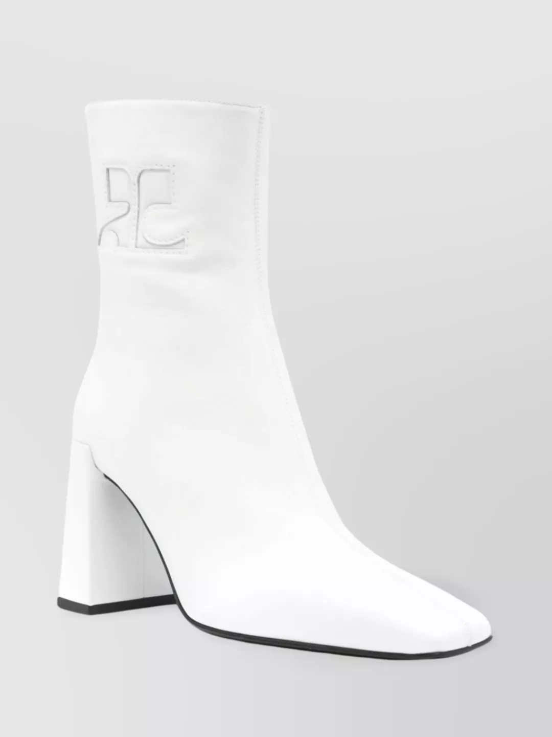 Shop Courrèges Short Boots With Elastic Panels And Block Heel