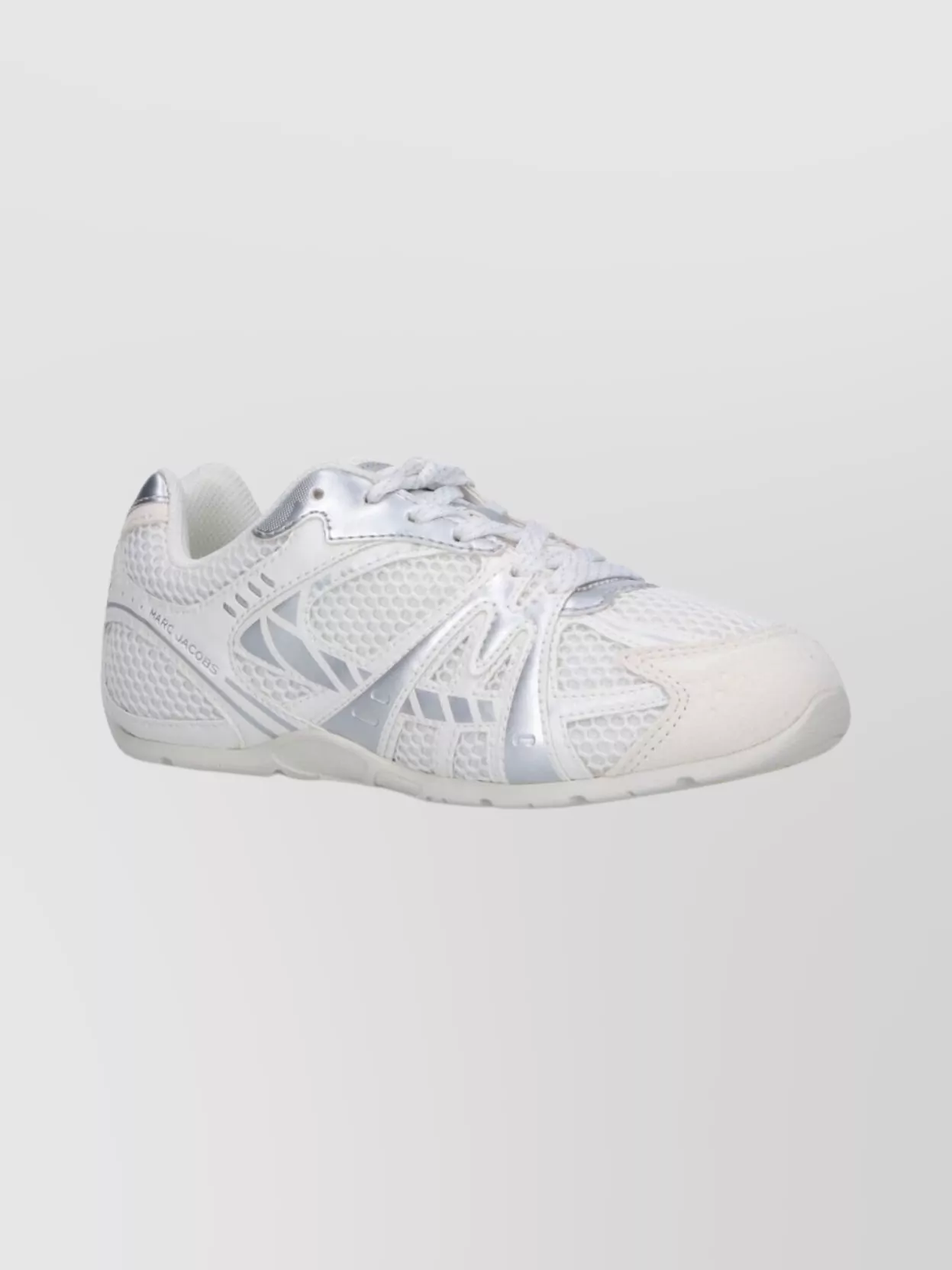 Marc Jacobs Low Top Sneakers With Mesh Upper And Metallic Accents In White