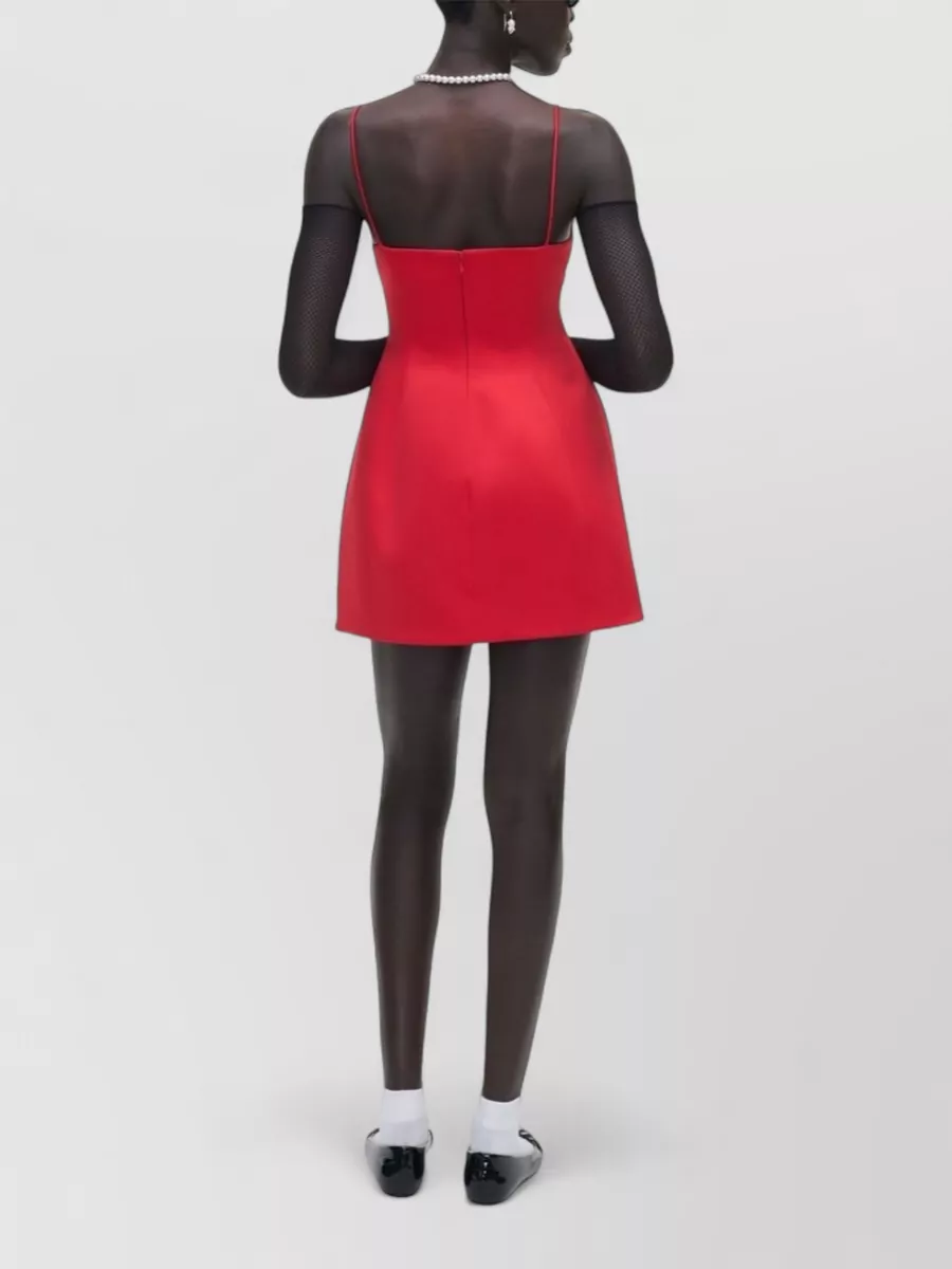 Marc Jacobs Satin V-Neck Spaghetti-Strap Mini Dress