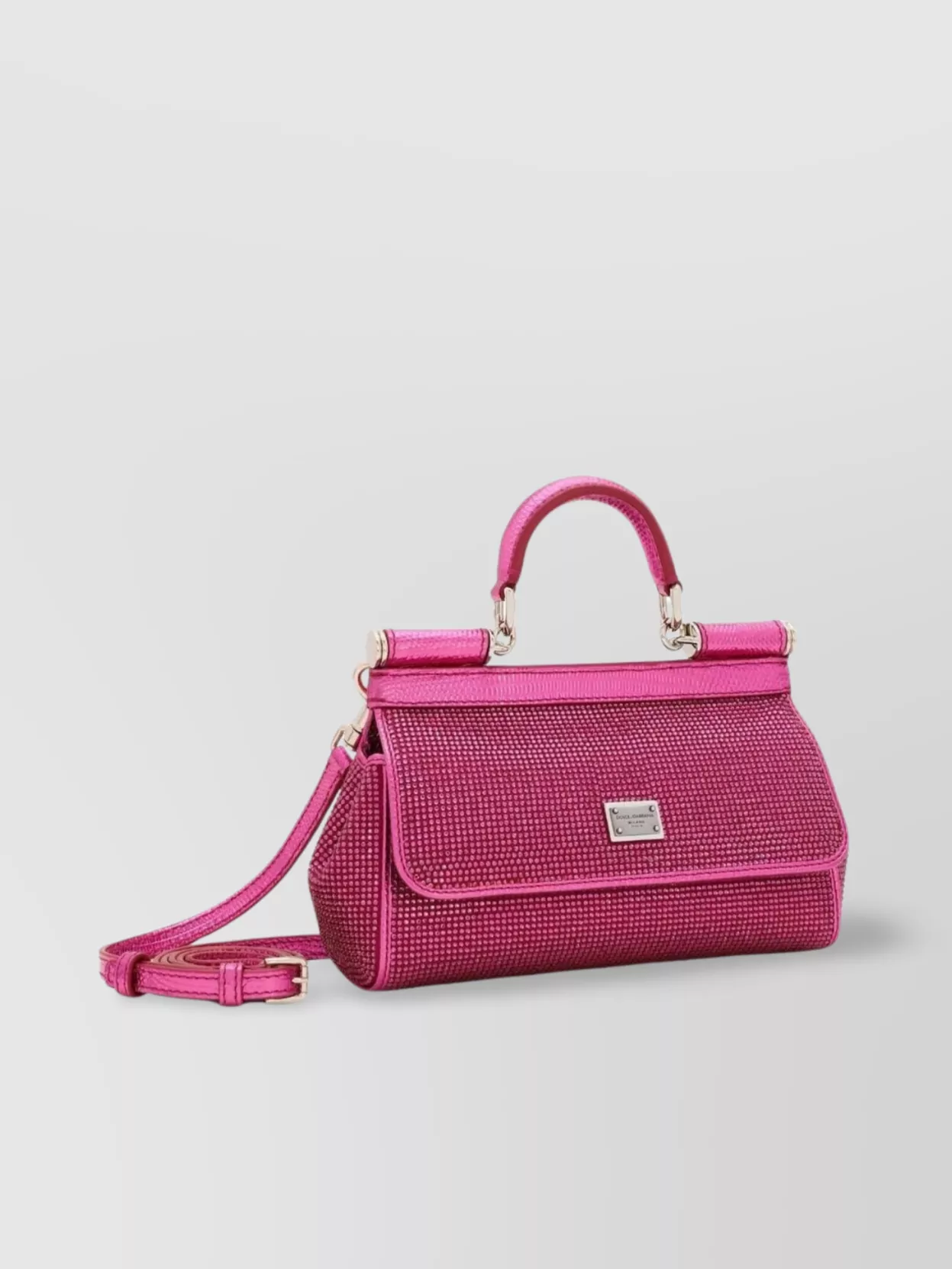 Dolce&Gabbana Sicily Small Tote Bag With Rhinestone Embellishment