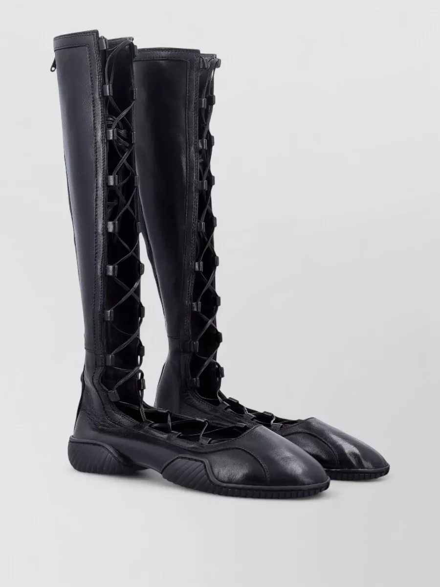 Miista leather knee-high gladiator ballerina boots