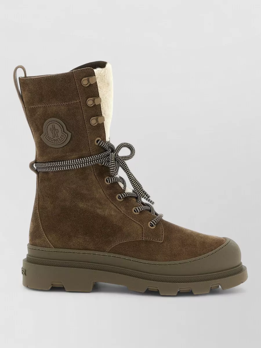 Moncler Leather Lace-Up Boots
