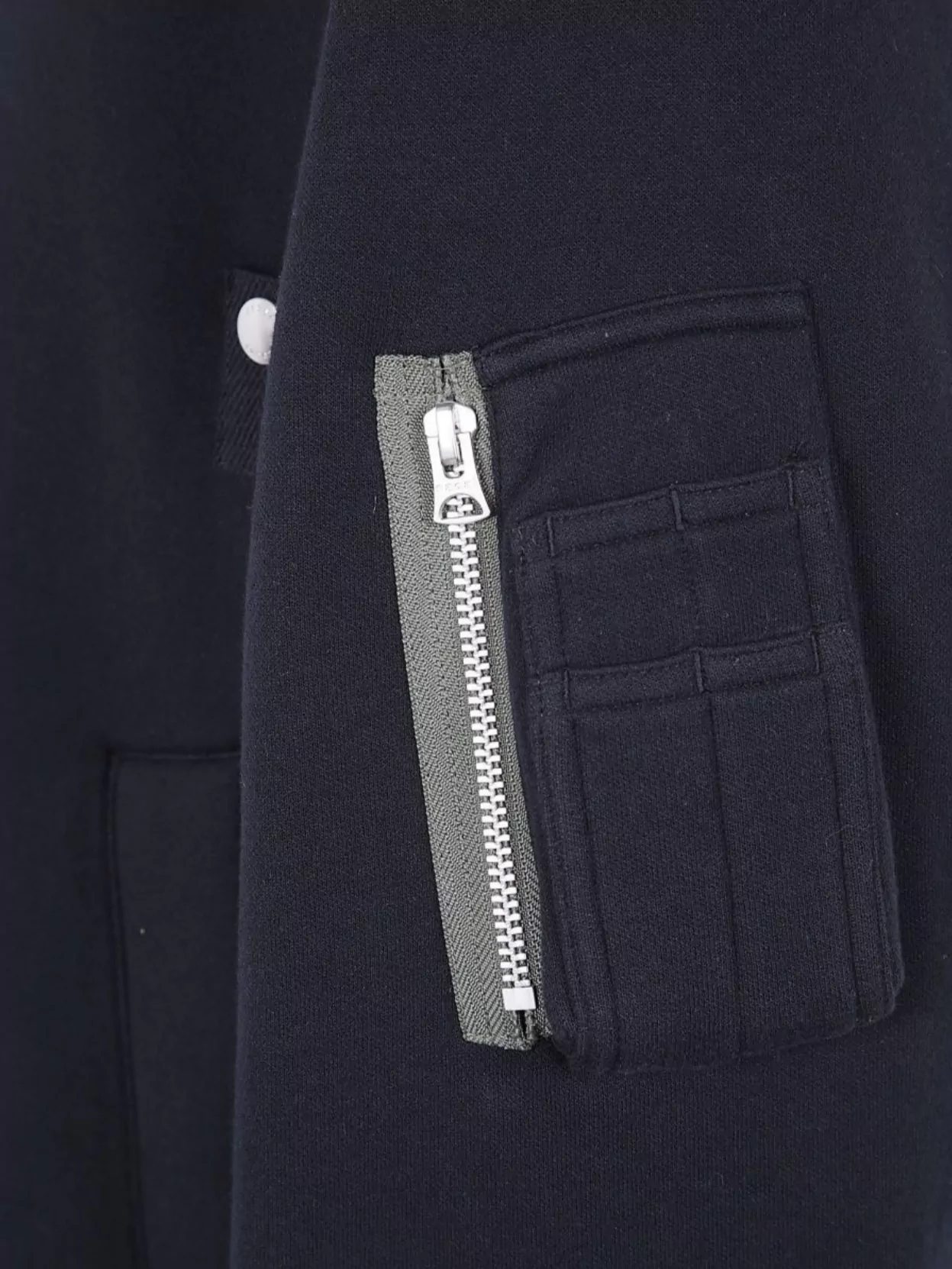 Sacai Ribbed Cuffs Sweat Jacket