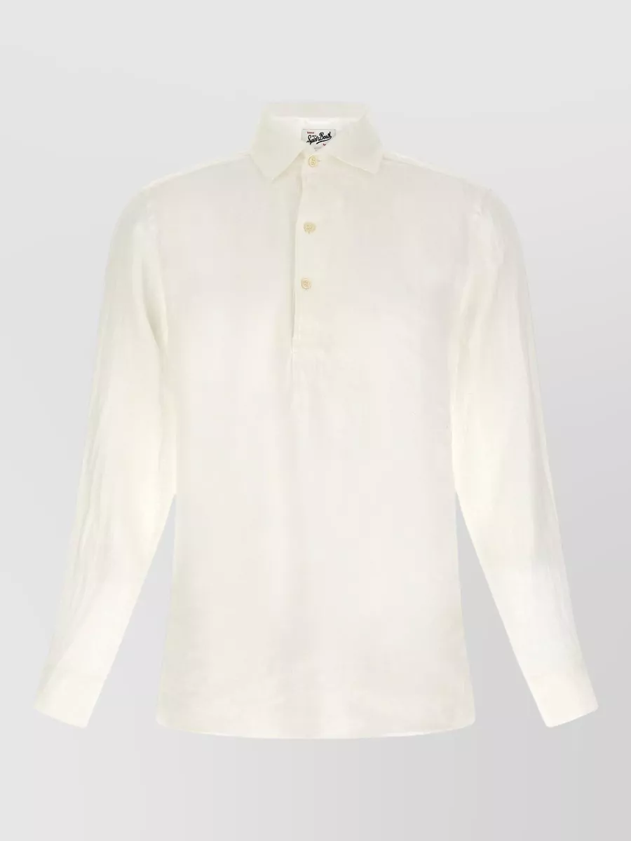 Mc2 Saint Barth linen long-sleeve polo shirt