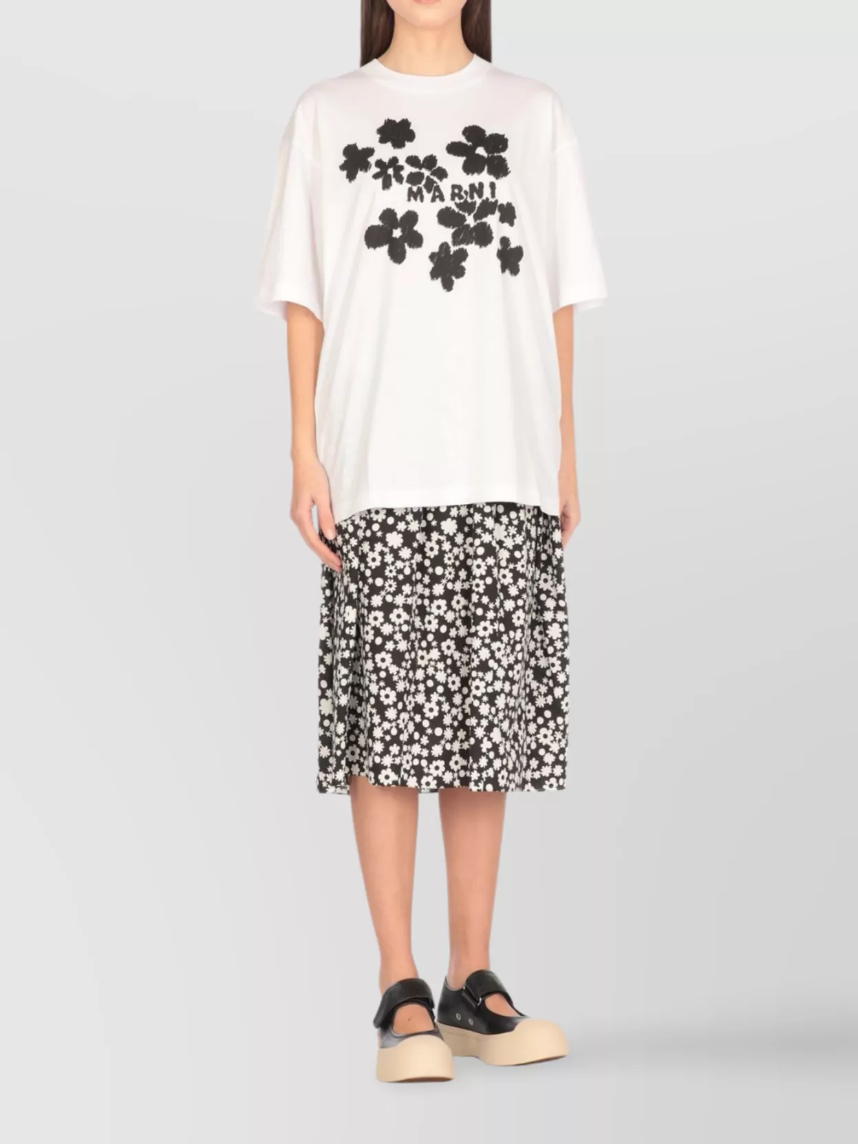 Marni Crewneck Graphic Print Cotton T-Shirt