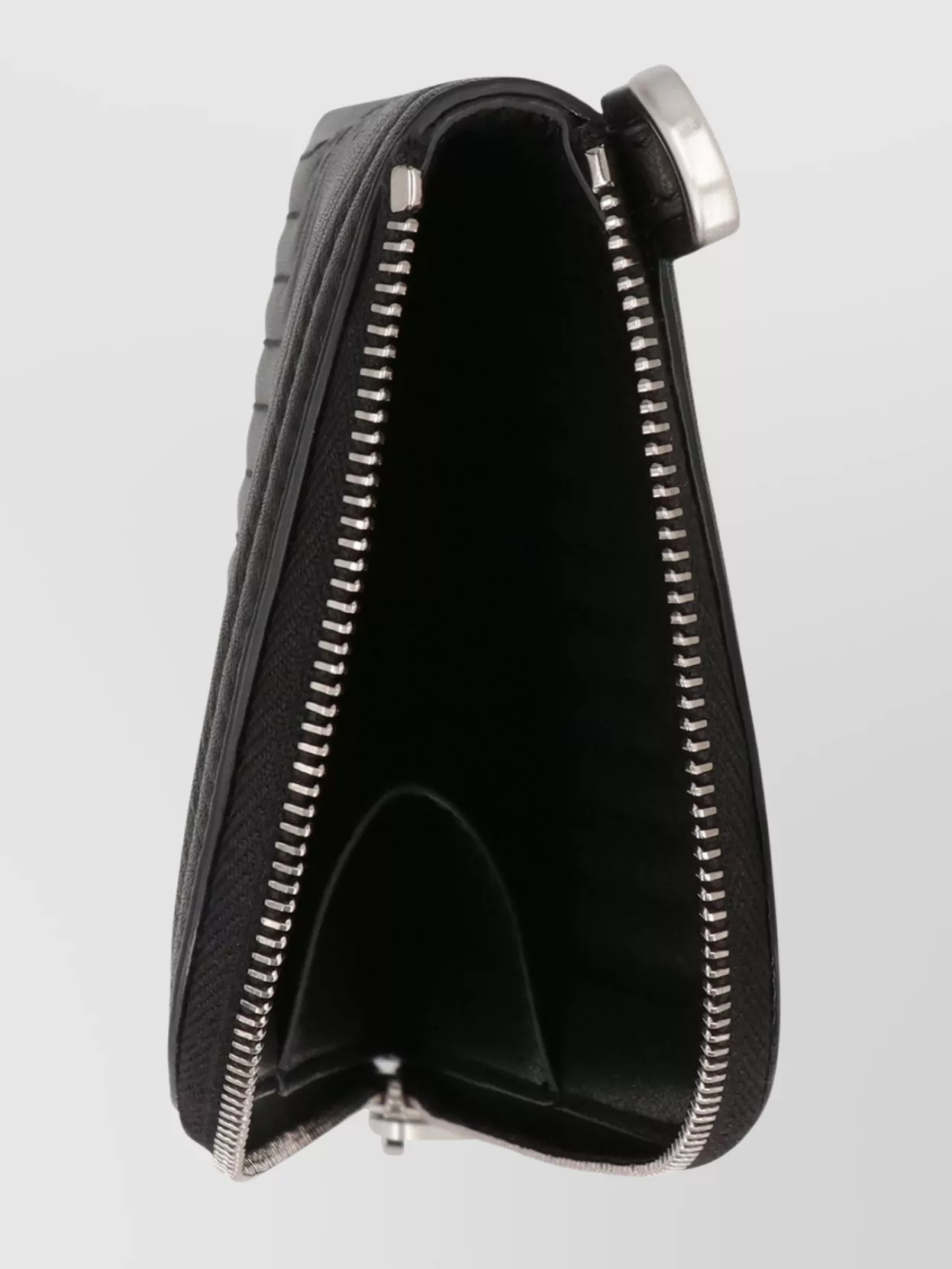 Rick Owens Quilted Calf Leather Wallet With Removable Strap In Black