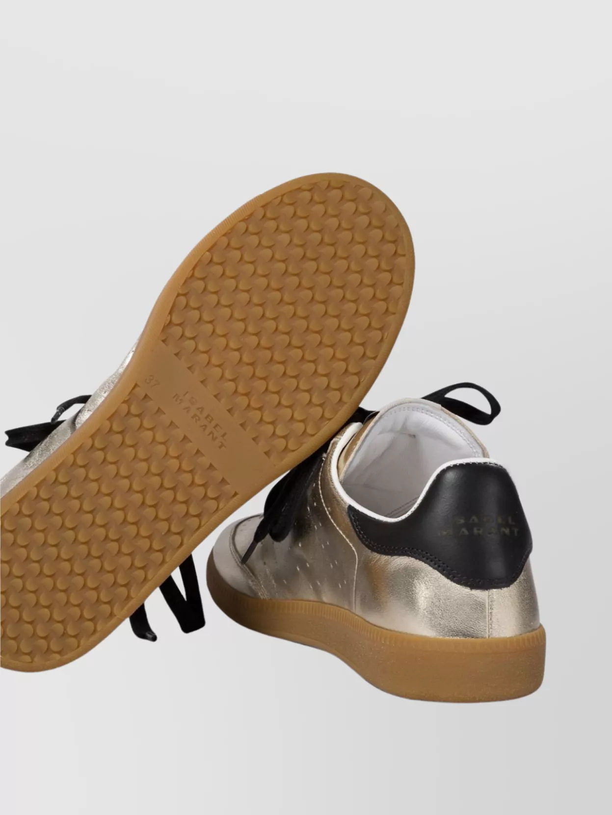 Isabel Marant Low-Top Metallic Finish Rubber Sole Sneakers
