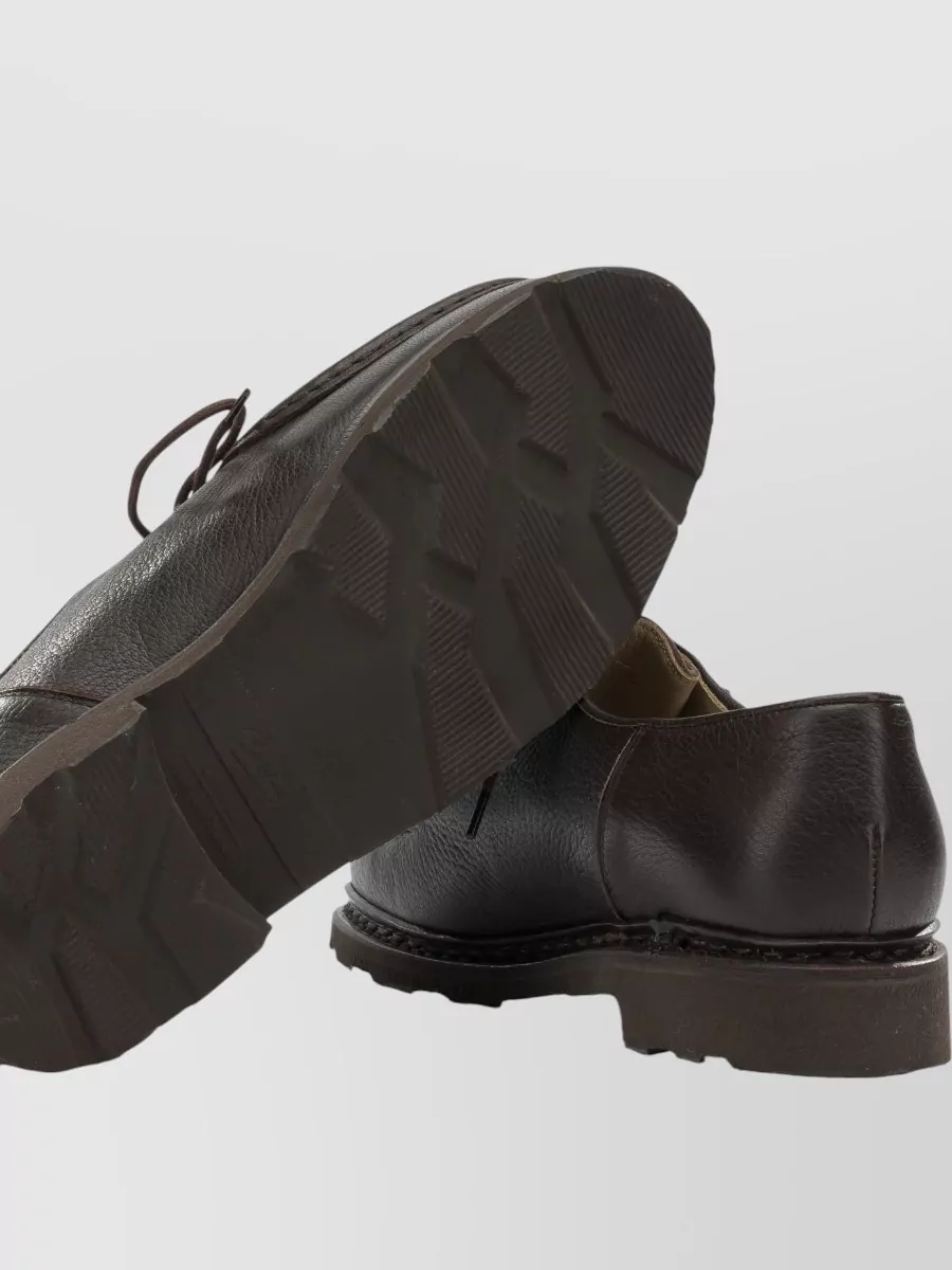 Paraboot Deer Leather Lace-Up Loafers