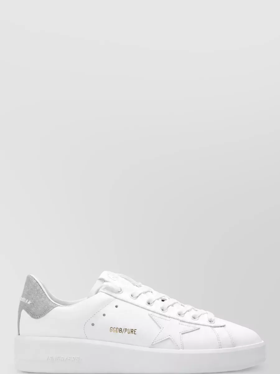 Golden Goose Leather Glitter Heel Sneakers