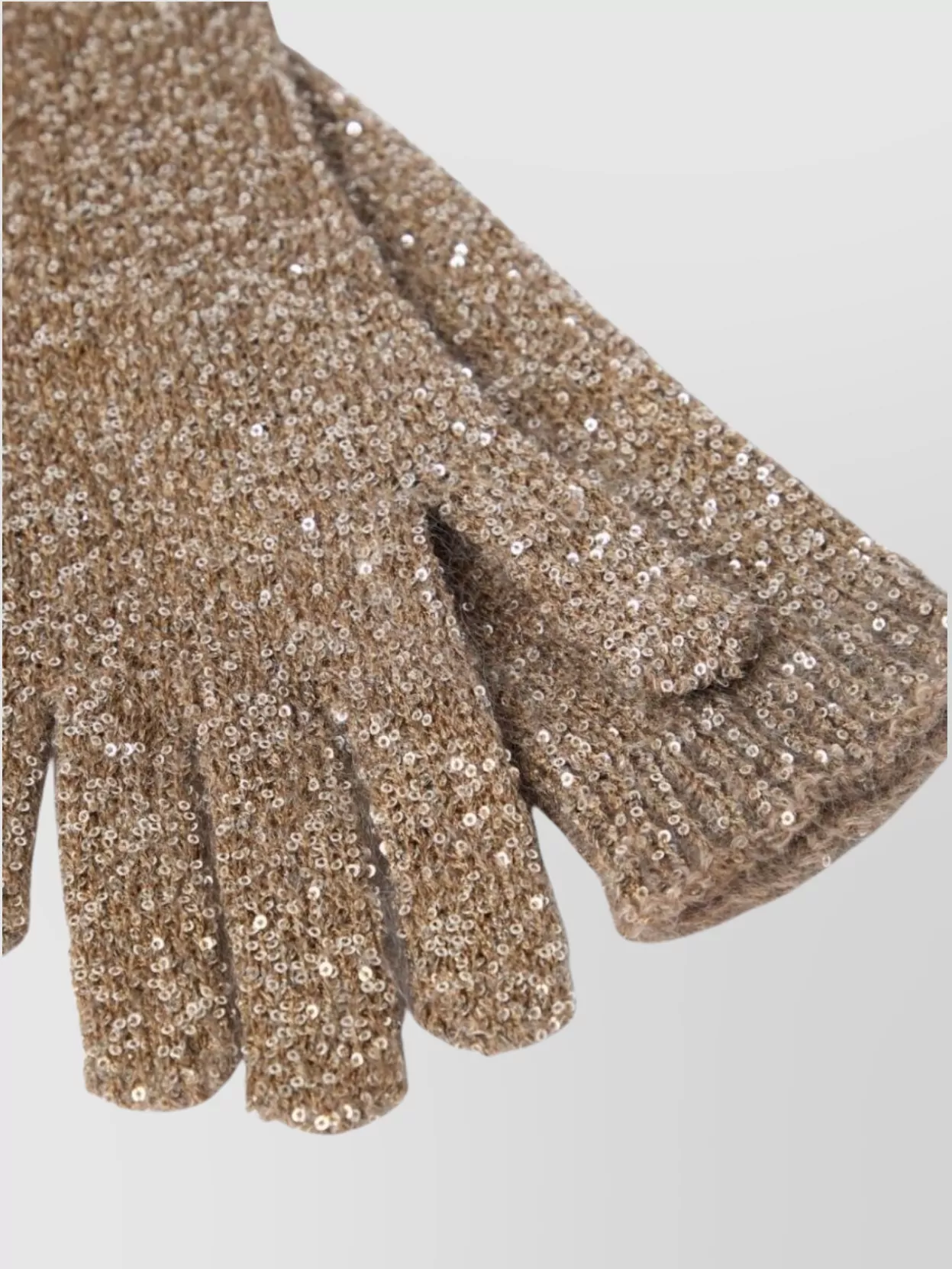 Brunello Cucinelli Long Ribbed Cuff Sequin Gloves