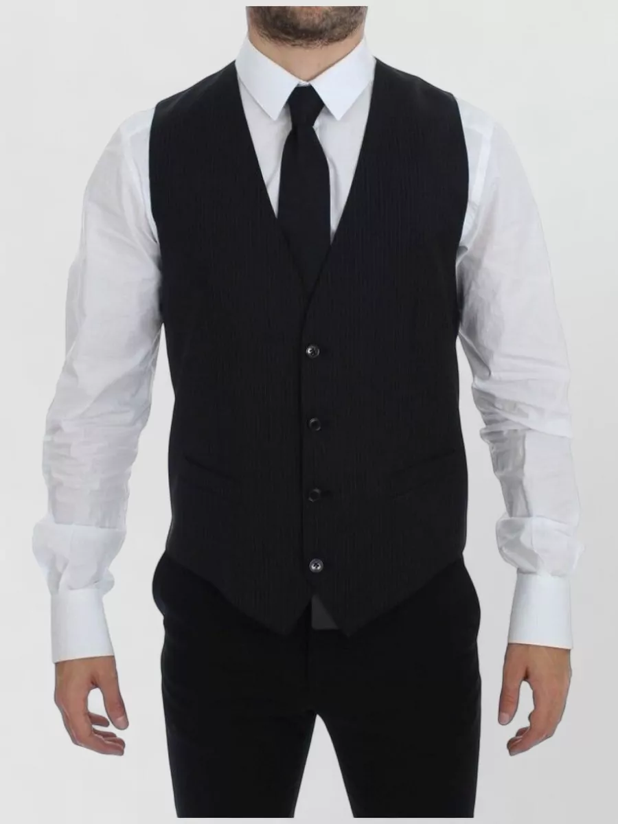 Dolce&Gabbana wool pinstripe slim-fit single-breasted vest