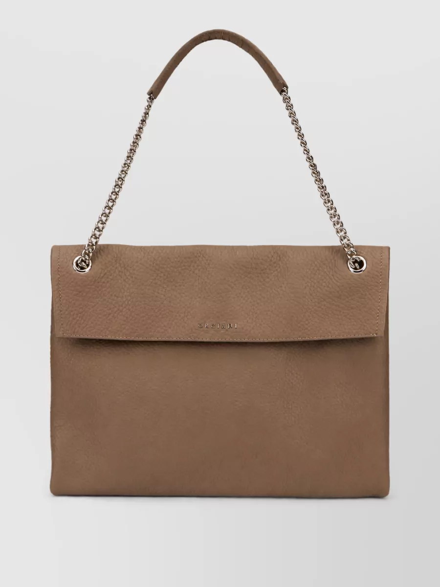 Orciani Leather Venus Soft Shoulder Bag In Brown