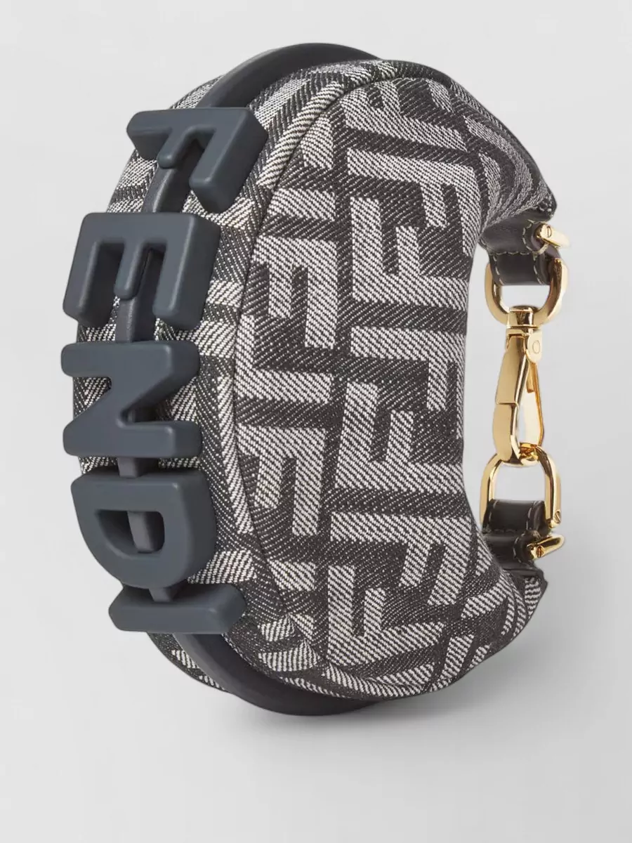Fendi Nano Ff Jacquard Mini Top Handle Bag