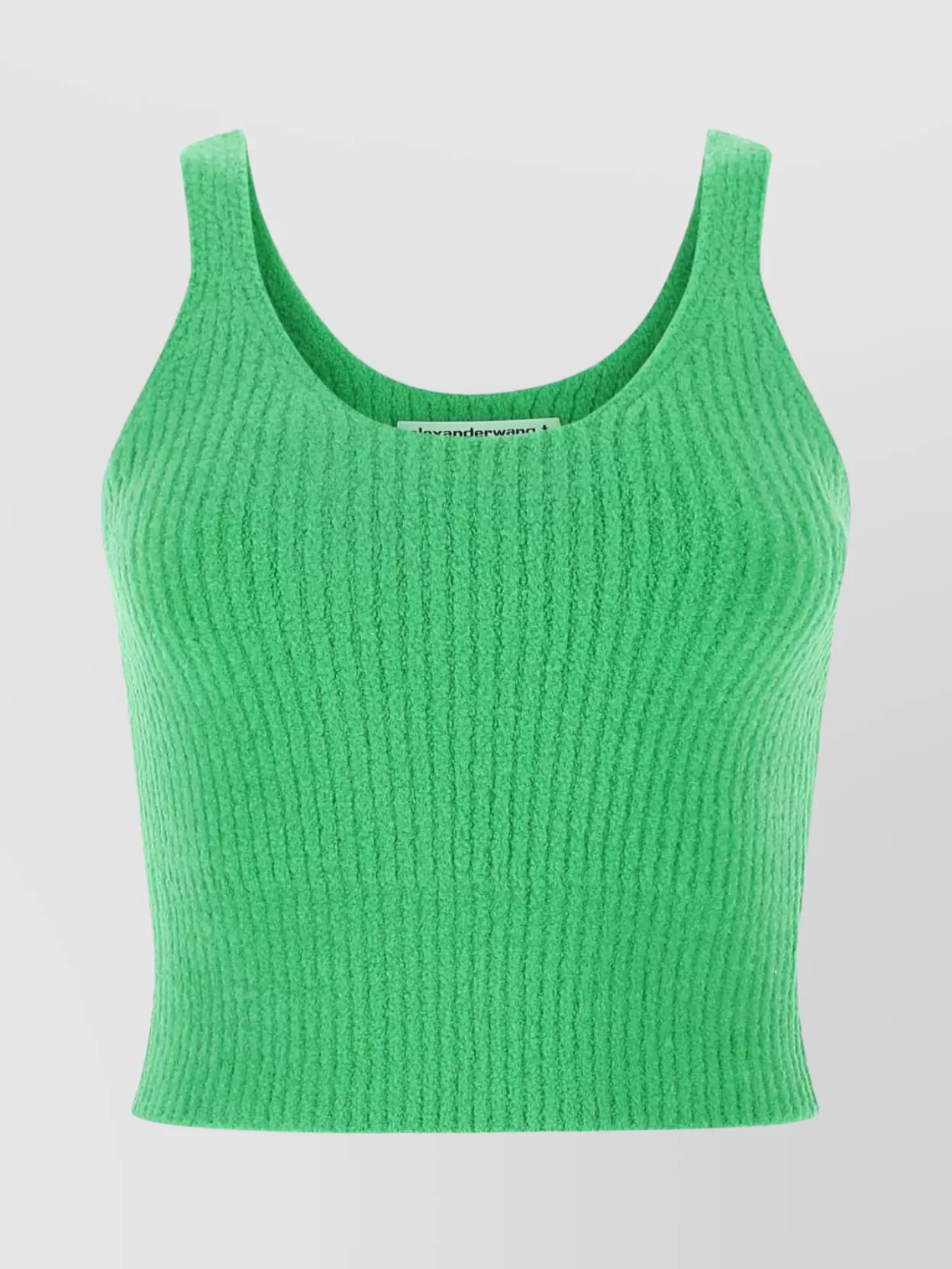 Shop Alexander Wang Scoop Neck Sleeveless Knit Top With Cropped Hem