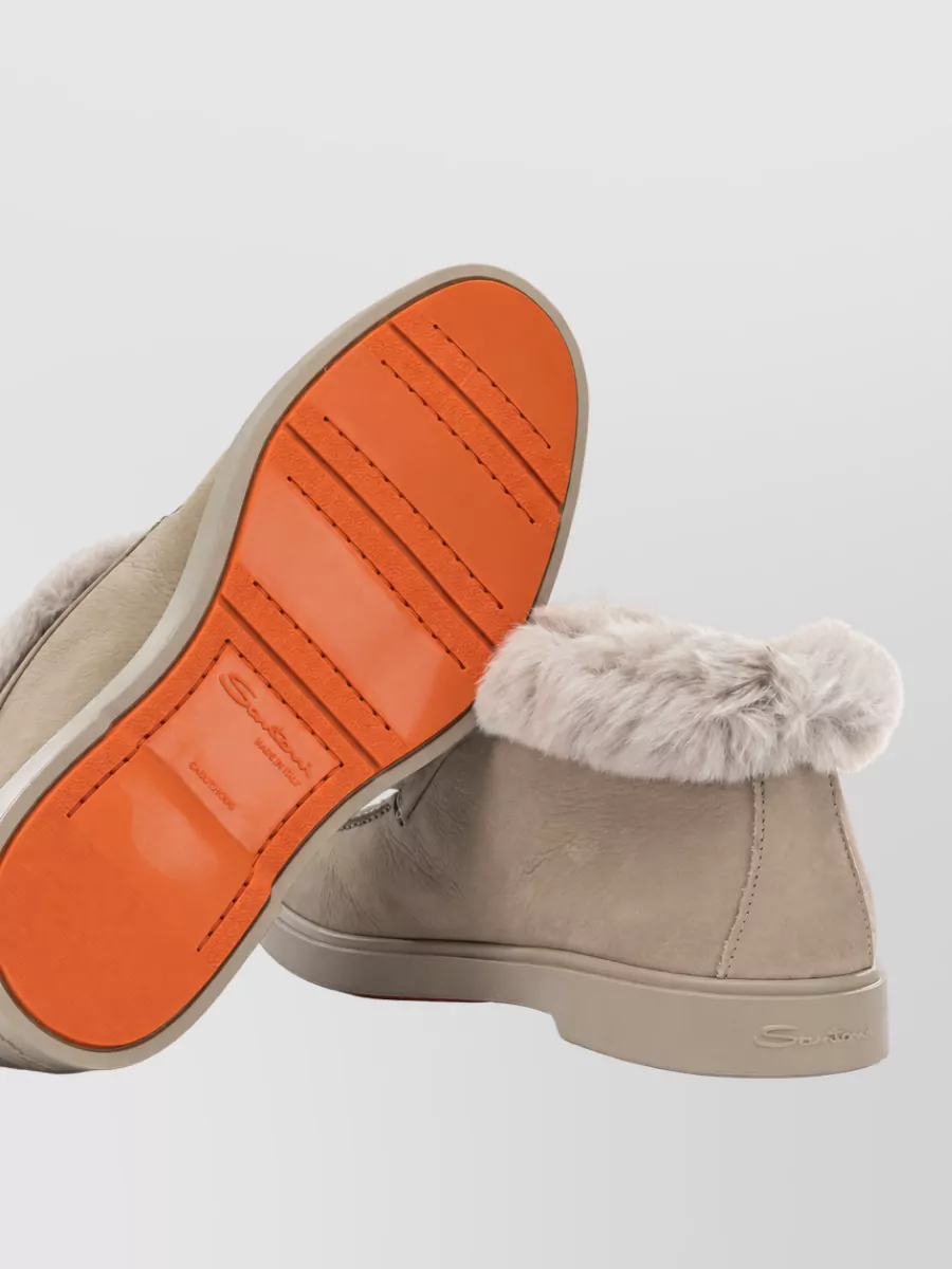 Santoni Suede Leather Fortune Slippers