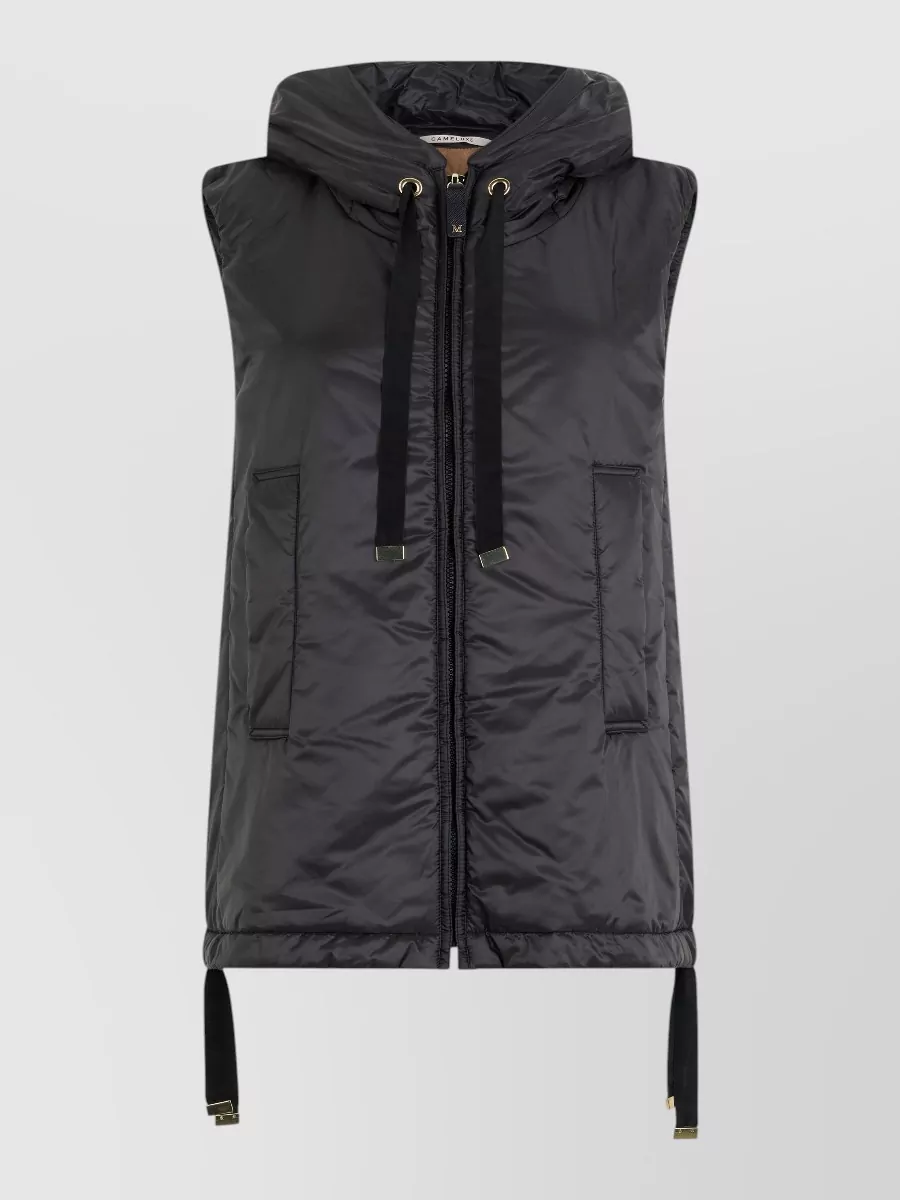 S Max Mara padded hooded sleeveless puffer gilet