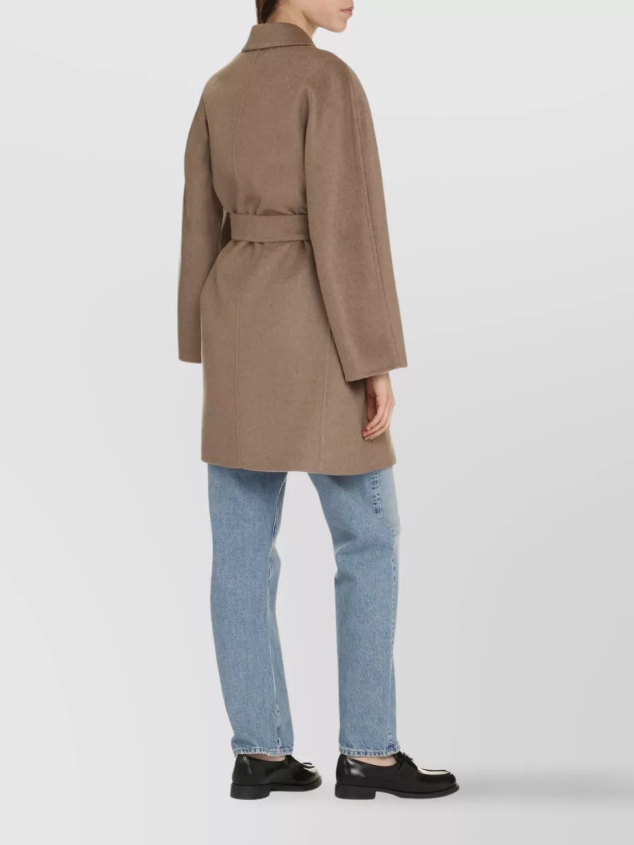 Max Mara Lapel Collar Belted Cashmere Coat