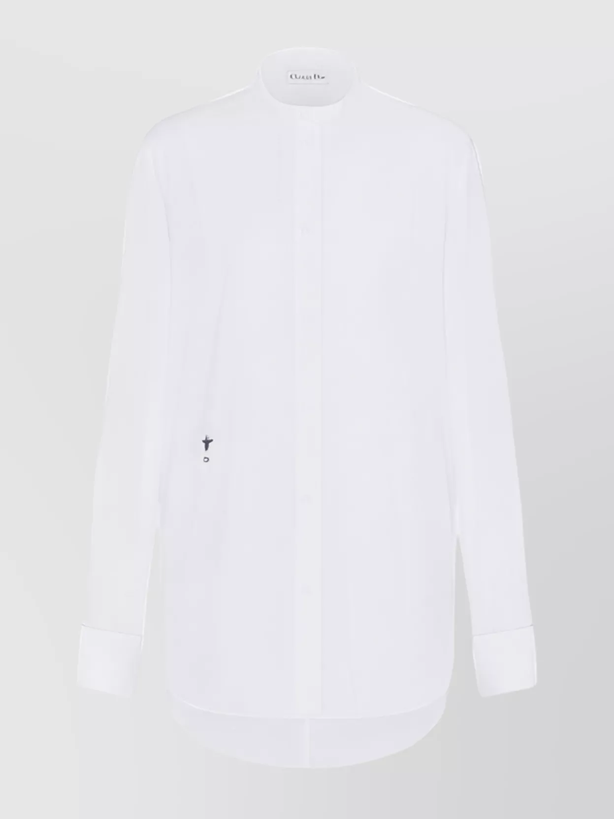Christian Dior Ruffled Front High Collar Long Sleeves Top
