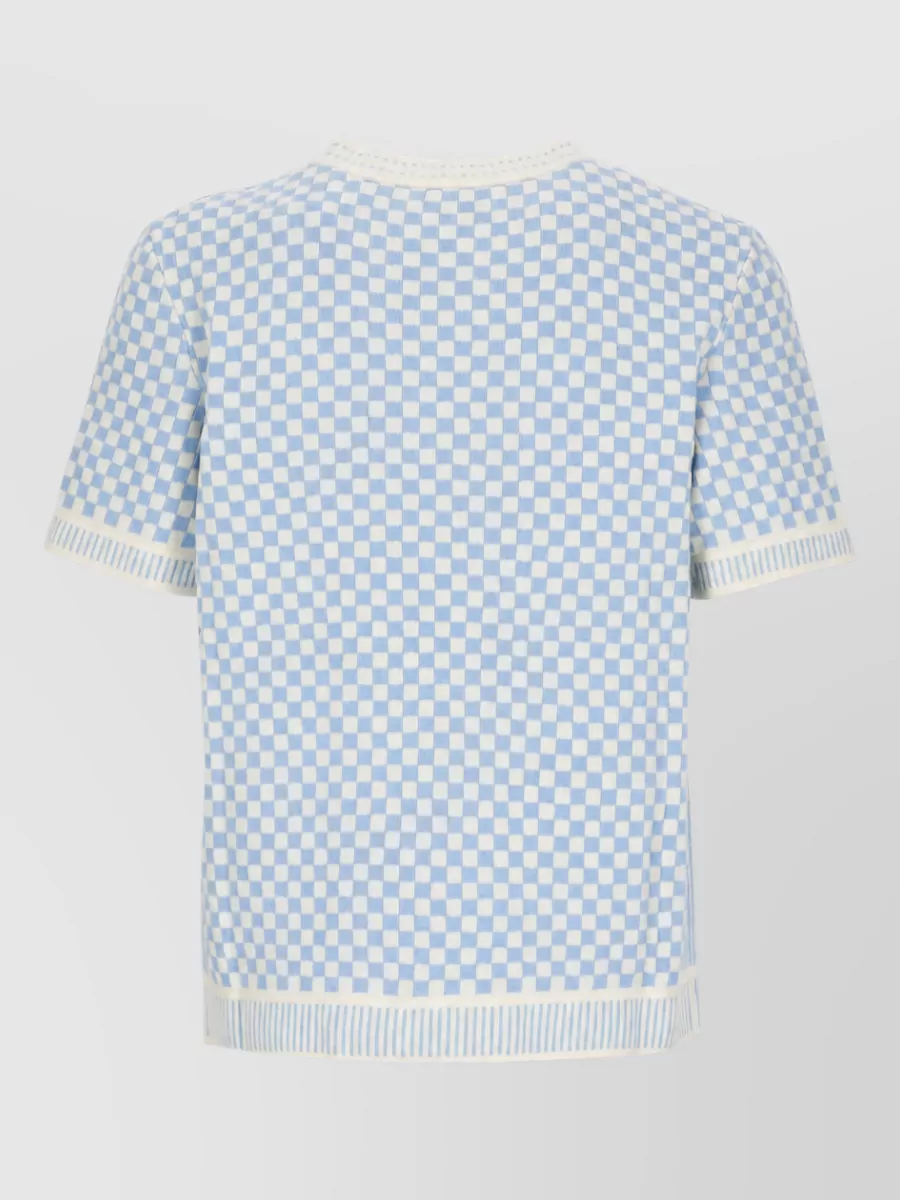 Casablanca Checked Short-Sleeve Cotton Polo Shirt