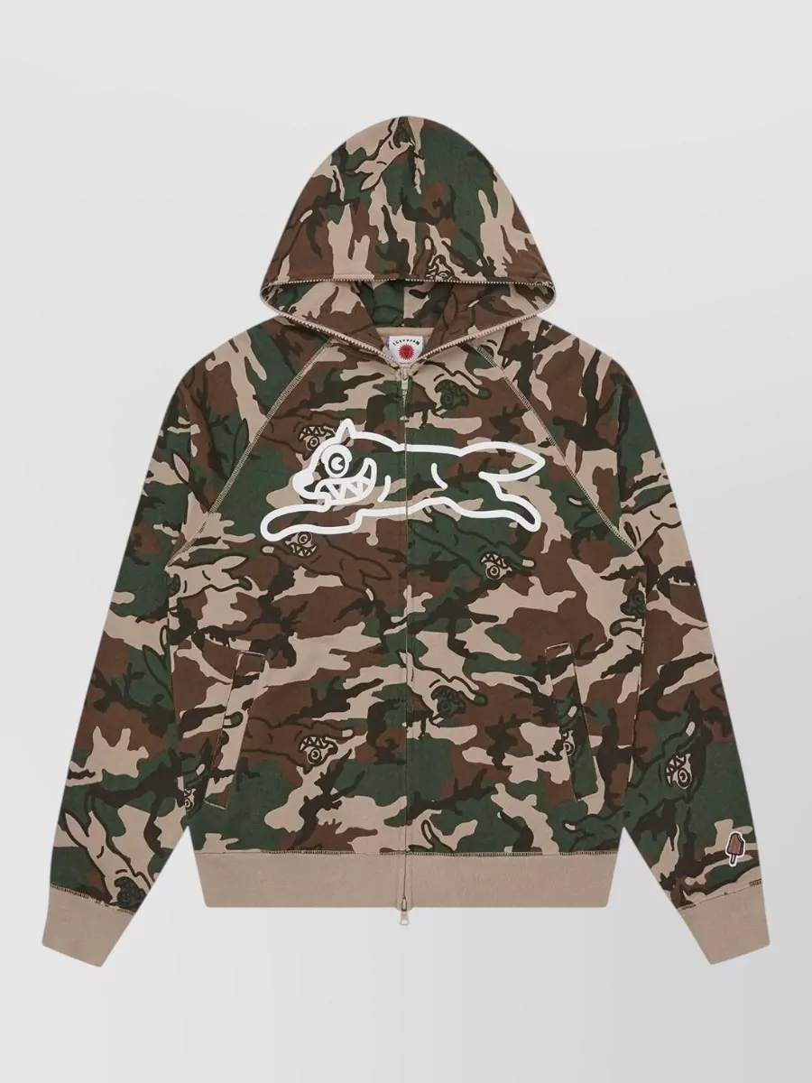 Icecream ribbed cotton hooded jacket