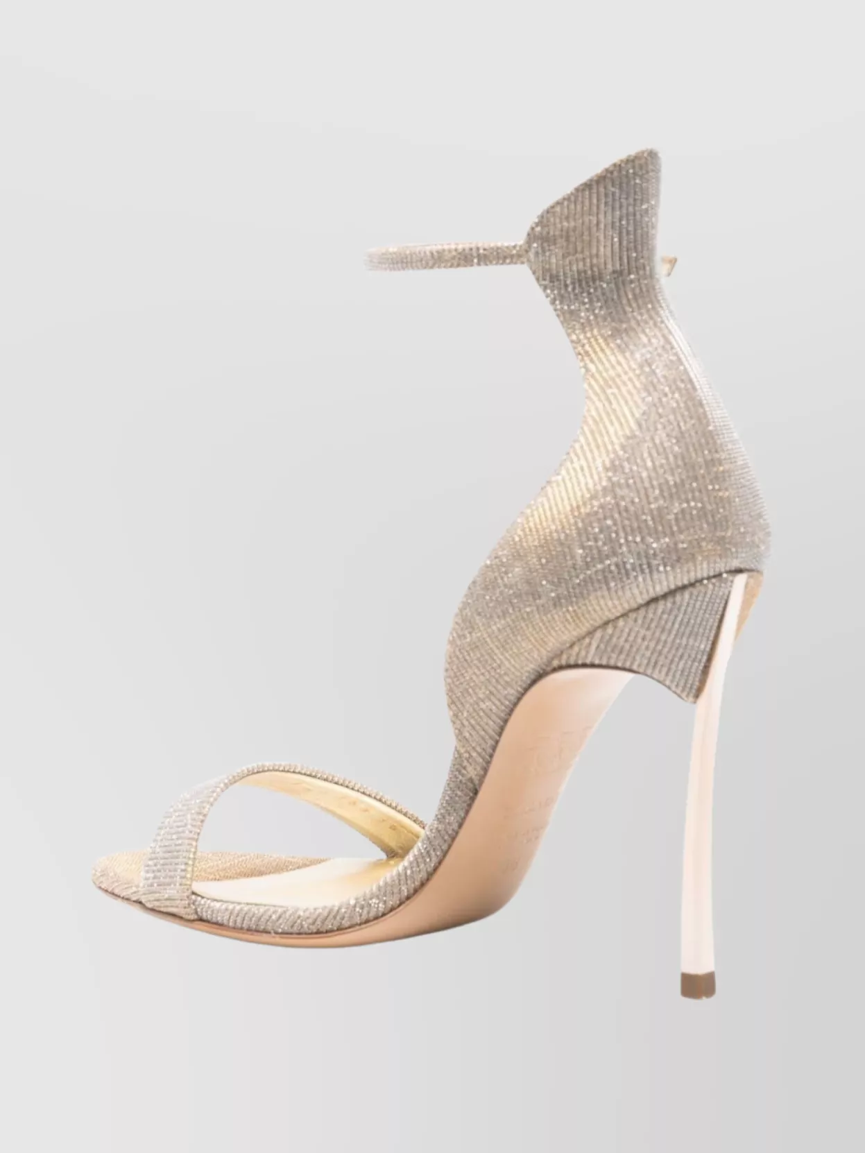 Casadei Metallic Open Toe Sandals Featuring Heel In White
