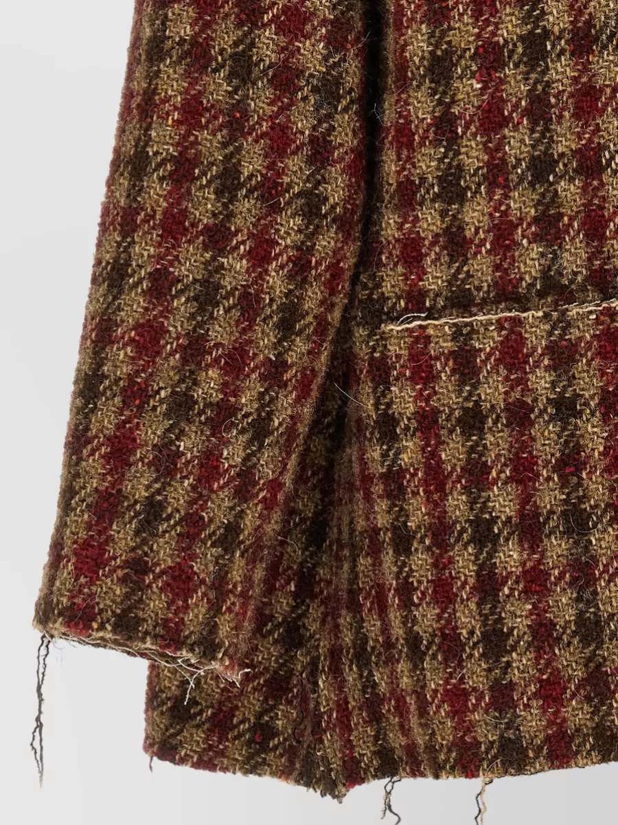 R13 Wool Alpaca Oversized Houndstooth Check Hooded Coat