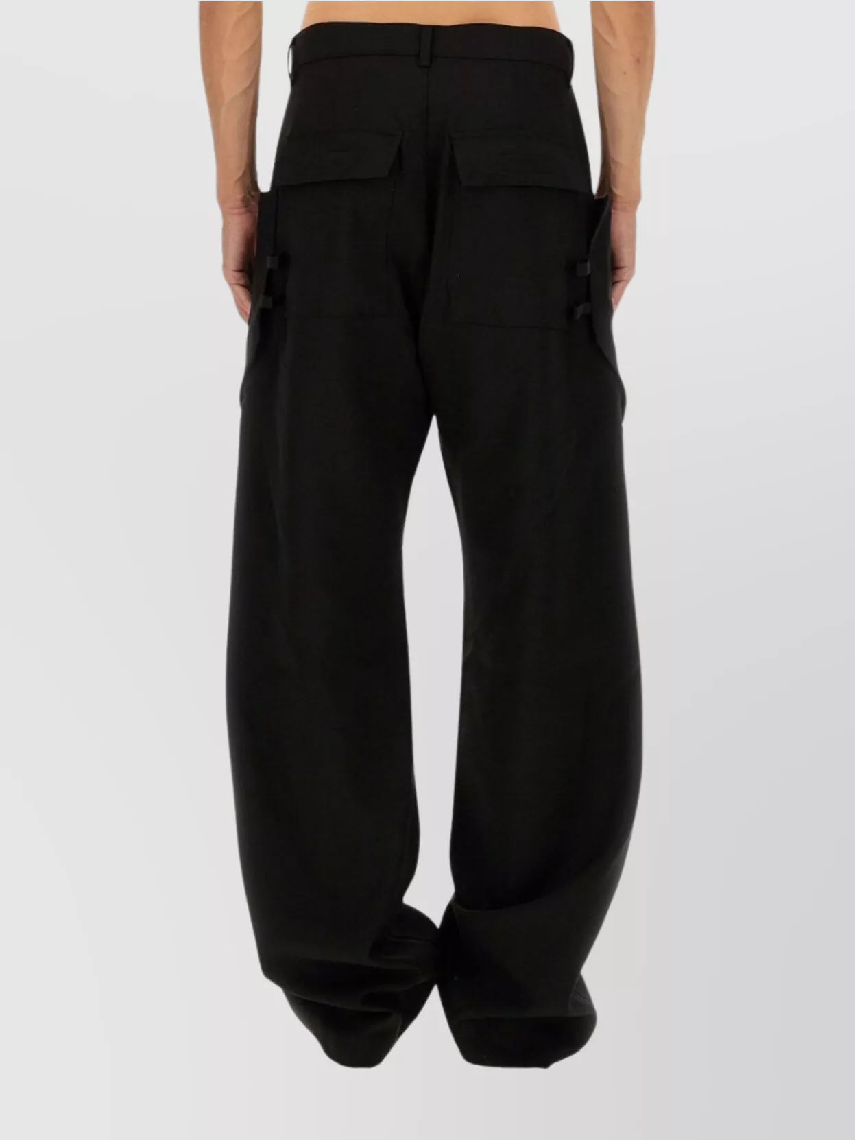 Rick Owens Stefan Wide Leg Cargo Pants With Pockets