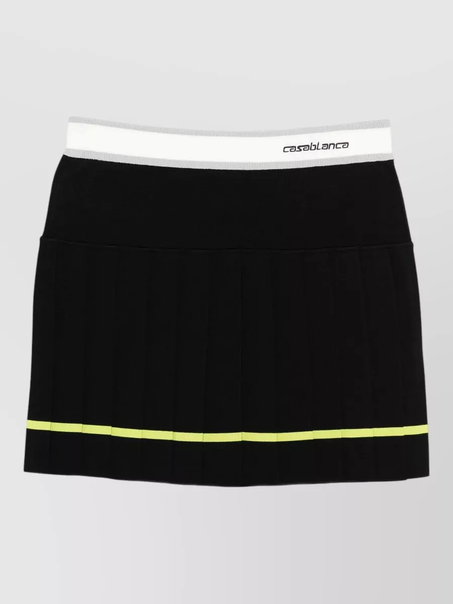 Casablanca Short skirt pleated design ribbed waistband trim