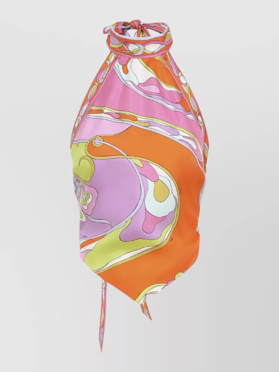 Pucci Silk Printed Halterneck Top