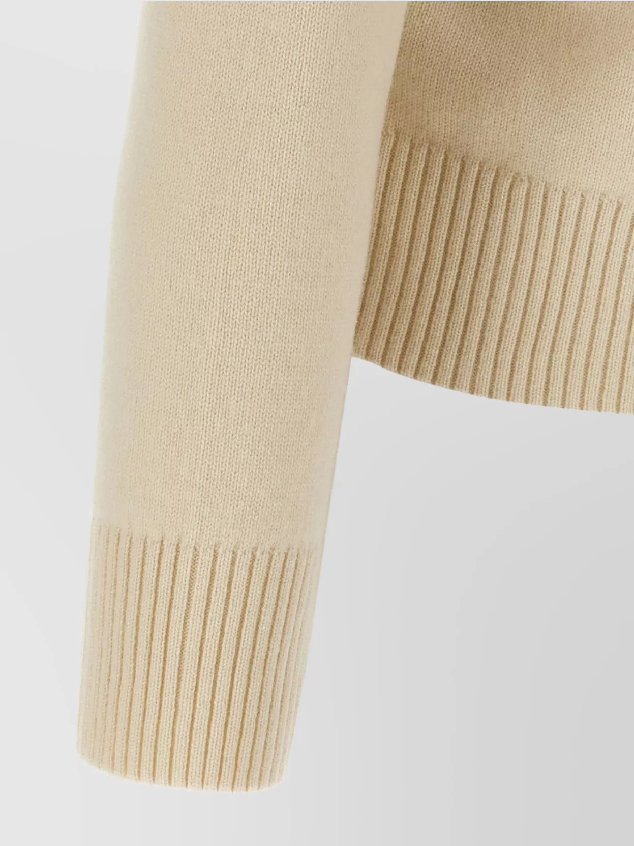 Ami Alexandre Mattiussi Puff Logo Patch Sweater Sweaters And Cardigans Beige In Neutral