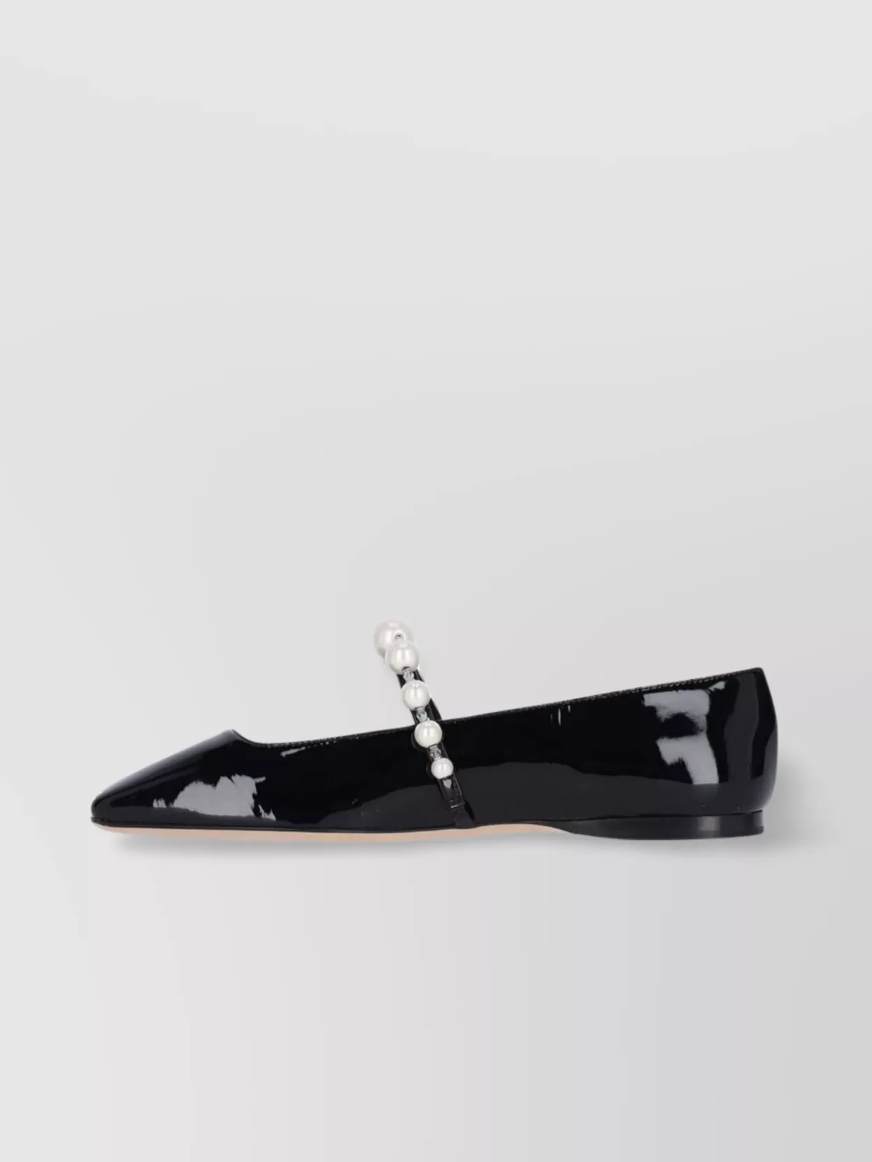 Jimmy Choo Pearl Square Toe Patent Ballerina Shoes