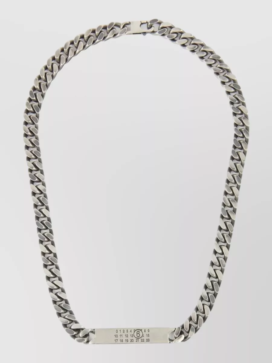 Mm6 Maison Margiela brass logo pendant necklace