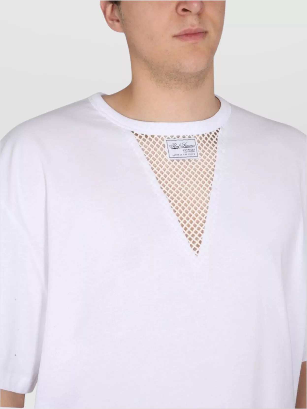 Raf Simons Logo Mesh Detail T-Shirt