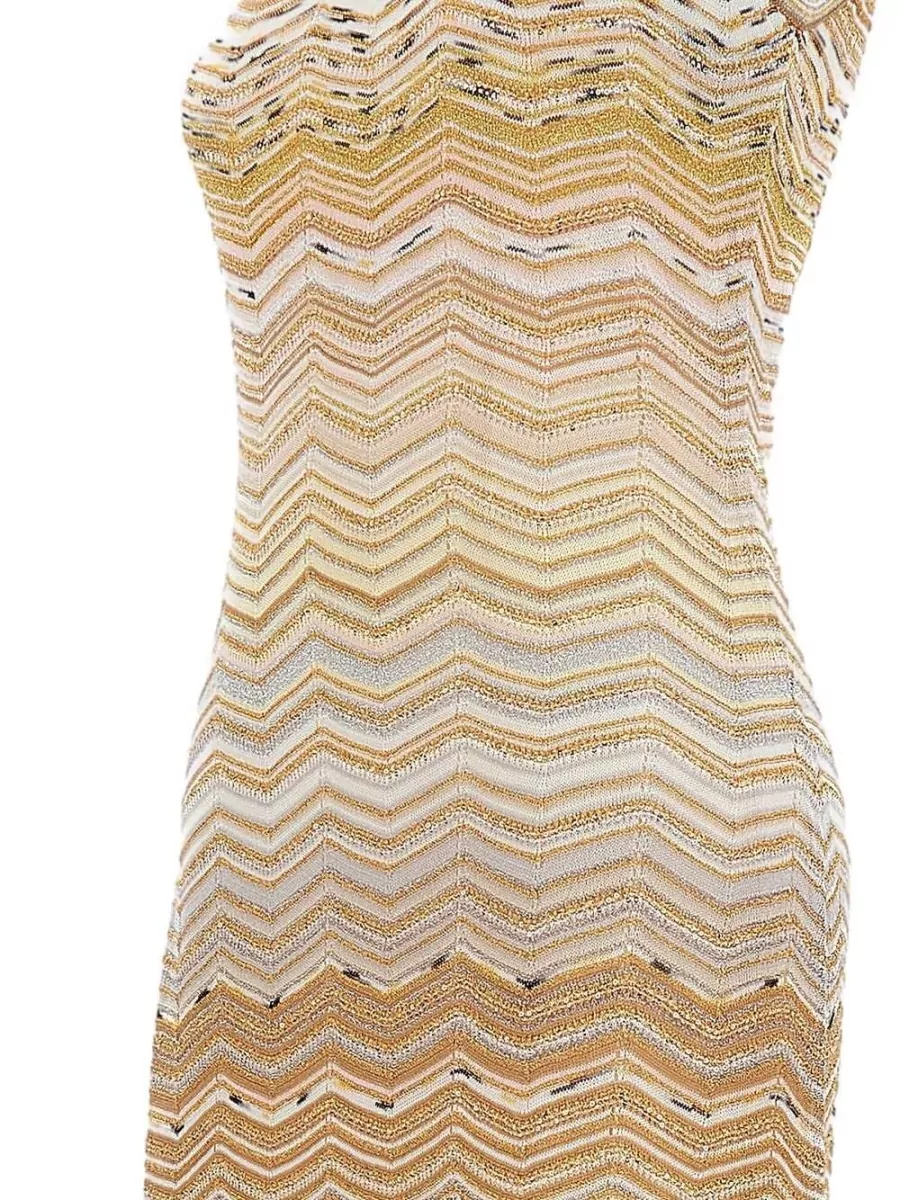 Missoni Metallic One-Shoulder Asymmetric Maxi Dress
