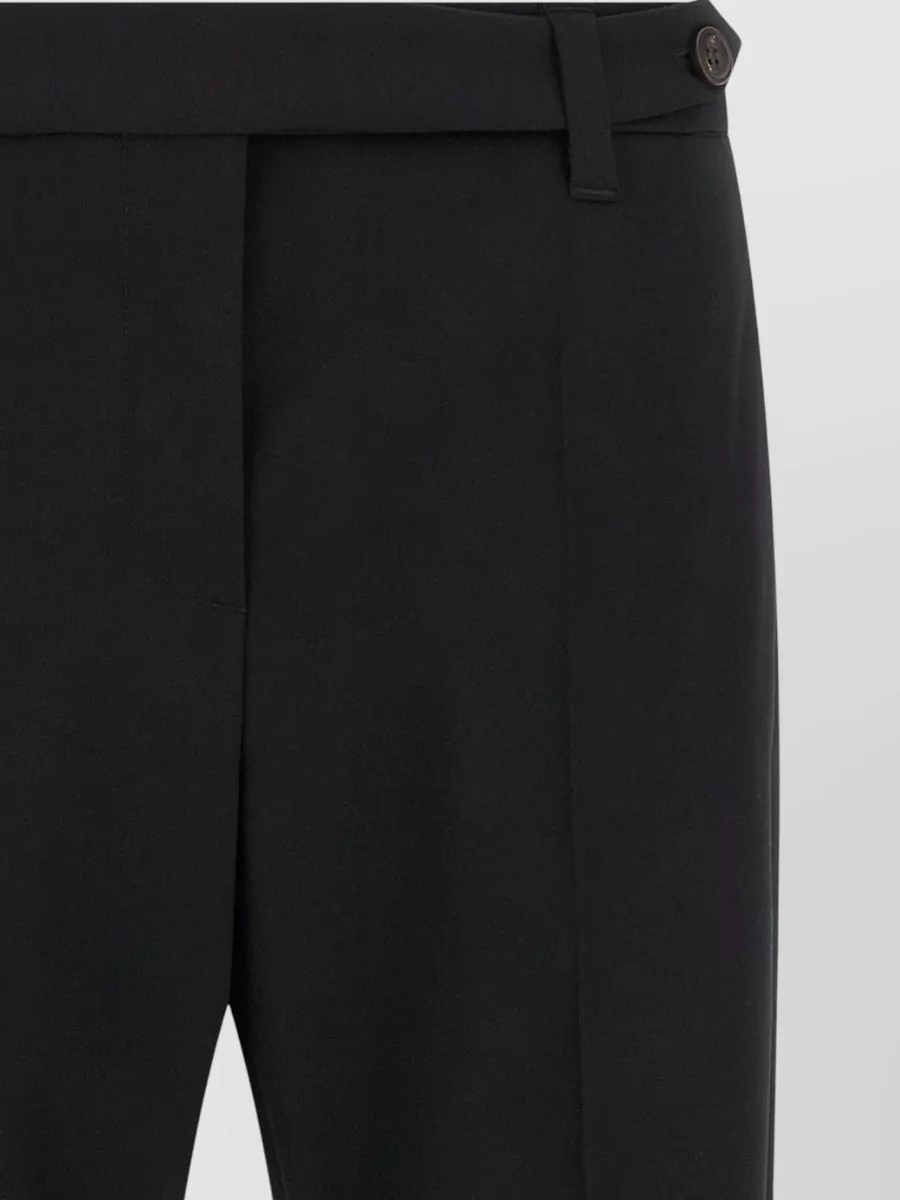 Brunello Cucinelli Virgin Wool Pleated Tapered Trousers