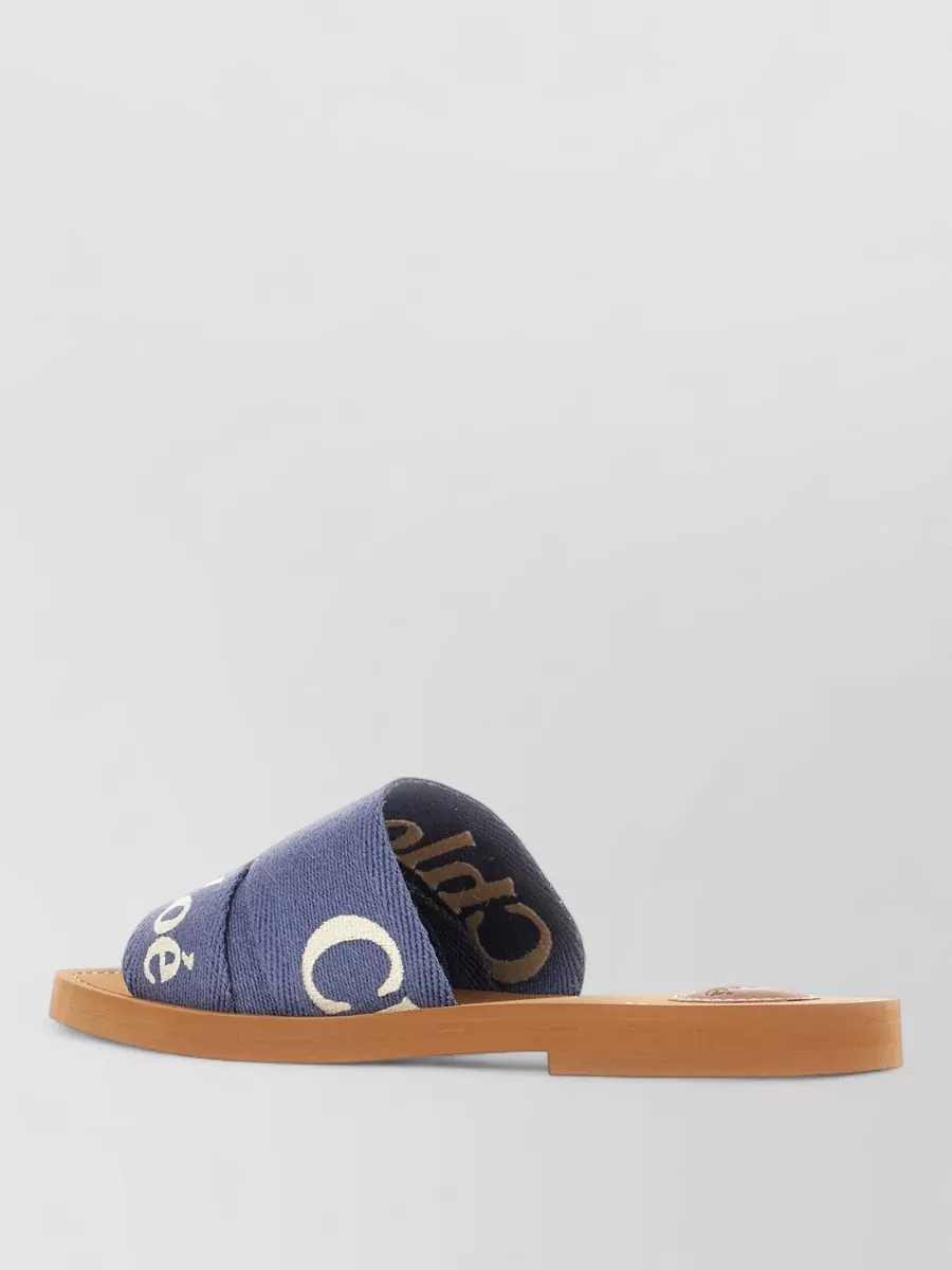 Chloé Linen Woody Slides