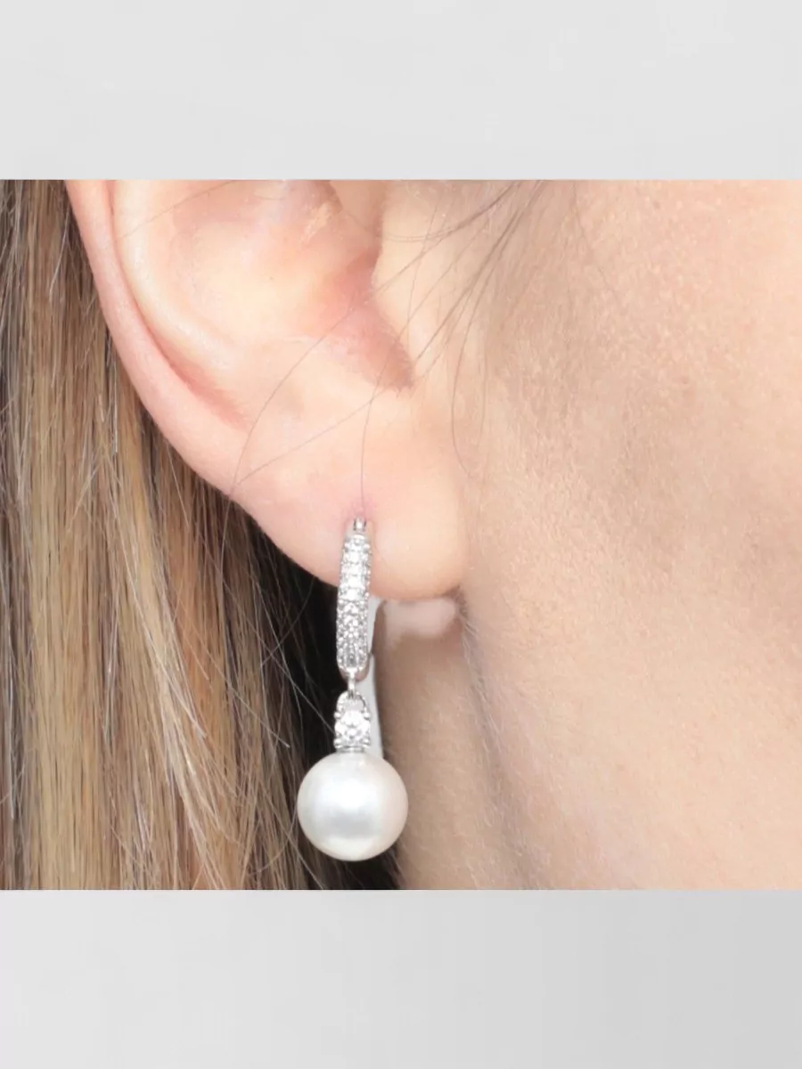 Self-Portrait Crystal-Embellished Pearl Drop Earrings