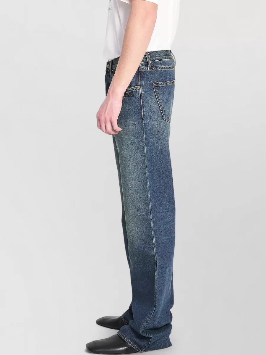 Gucci Low Rise Flared Denim Trousers Wide Leg