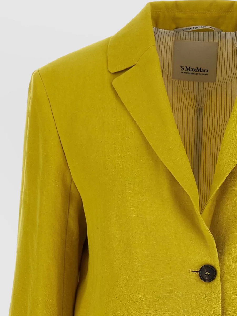 S Max Mara Linen Single-Breasted Blazer