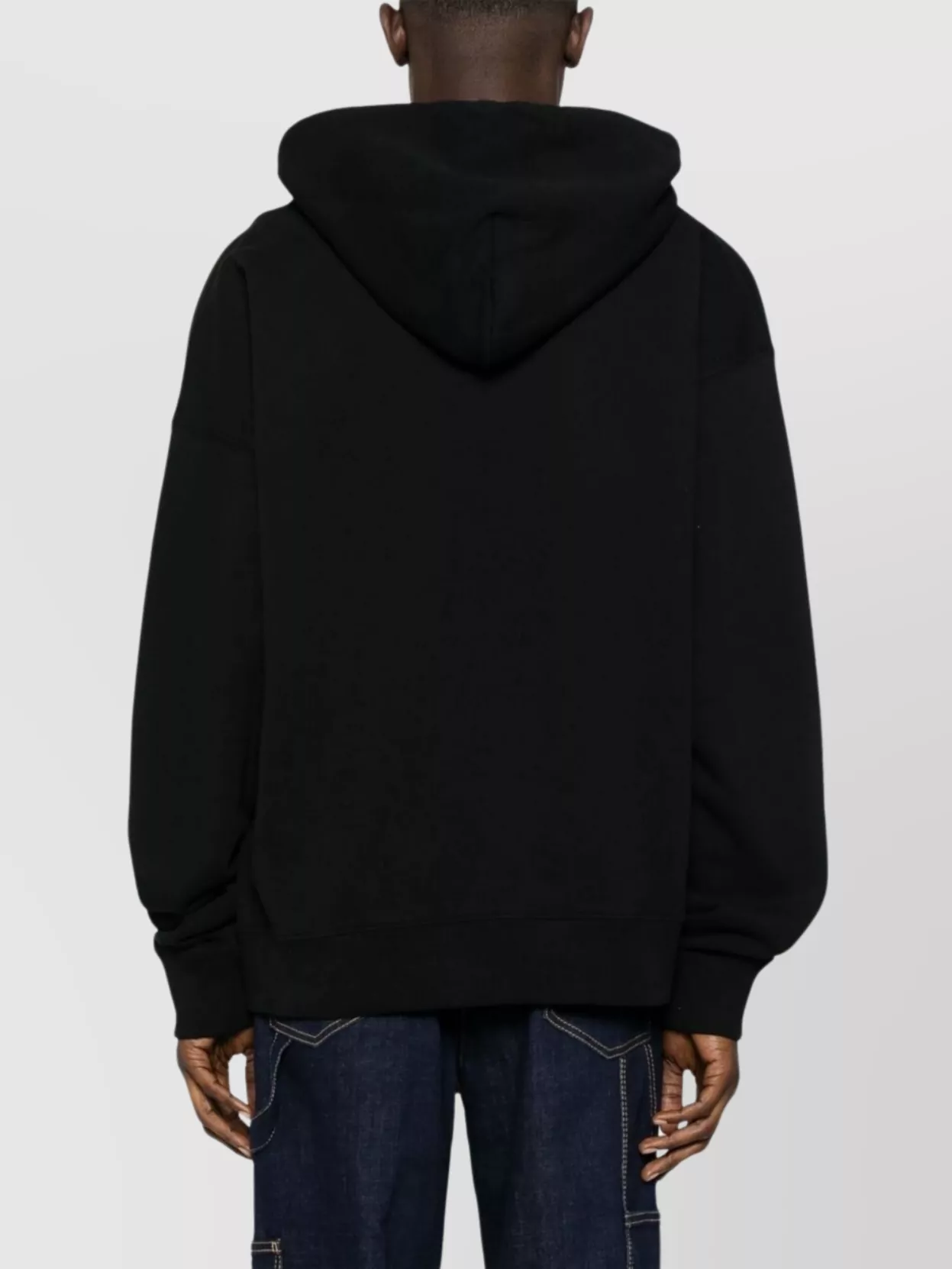 Off-White Graphic Print Hooded Sweater With Pouch Pocket