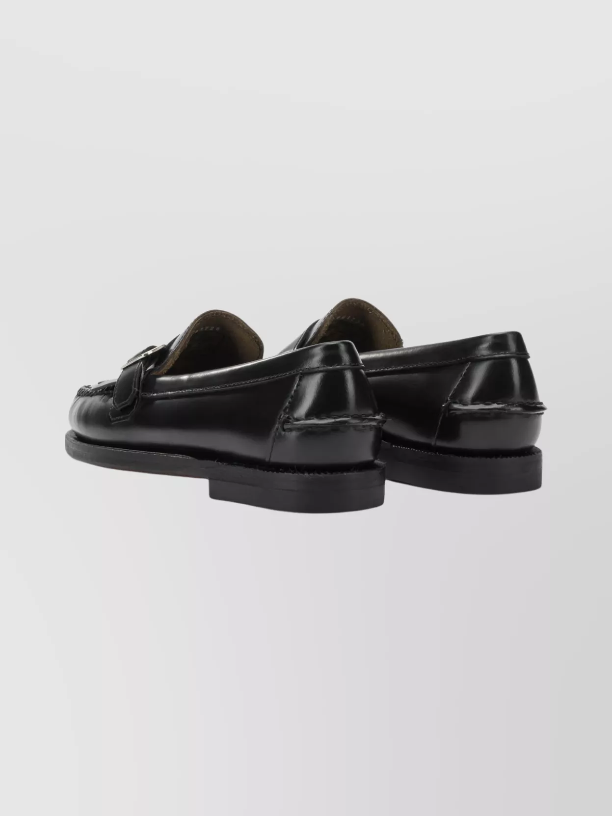 Sebago Leather Loafers And Slippers Buckle Detail In Black