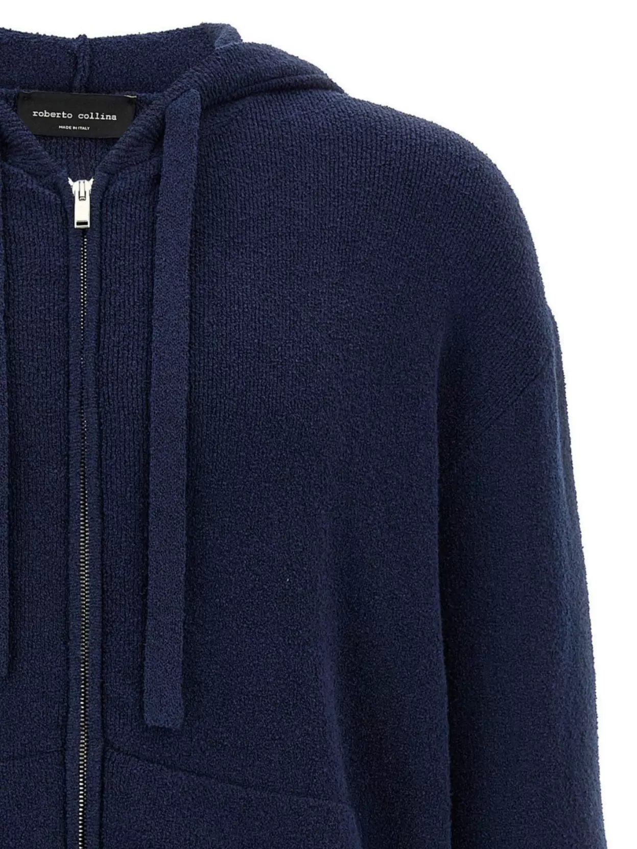 Roberto Collina Hooded Terry Sweater With Ribbed Cuffs And Hem