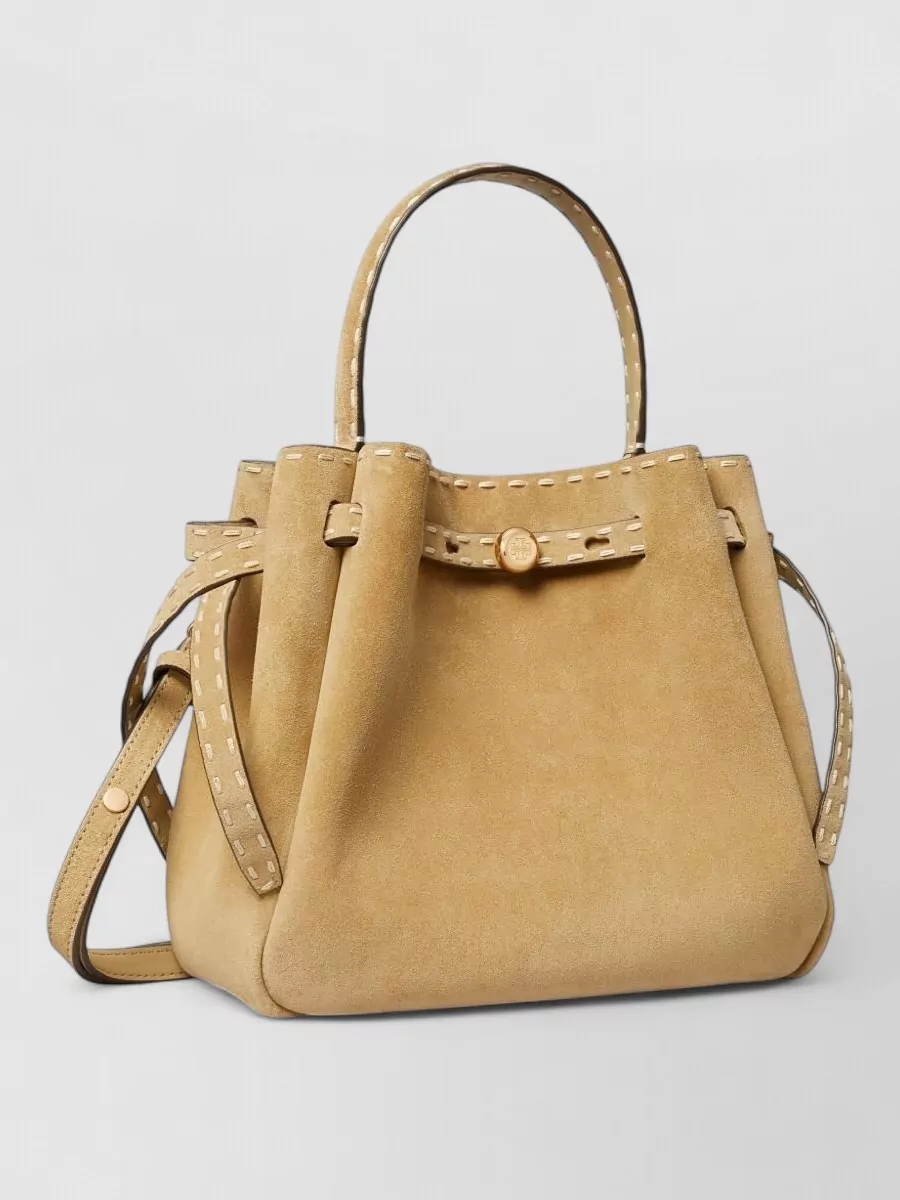 Tory Burch Romy Suede Leather Bucket Bag