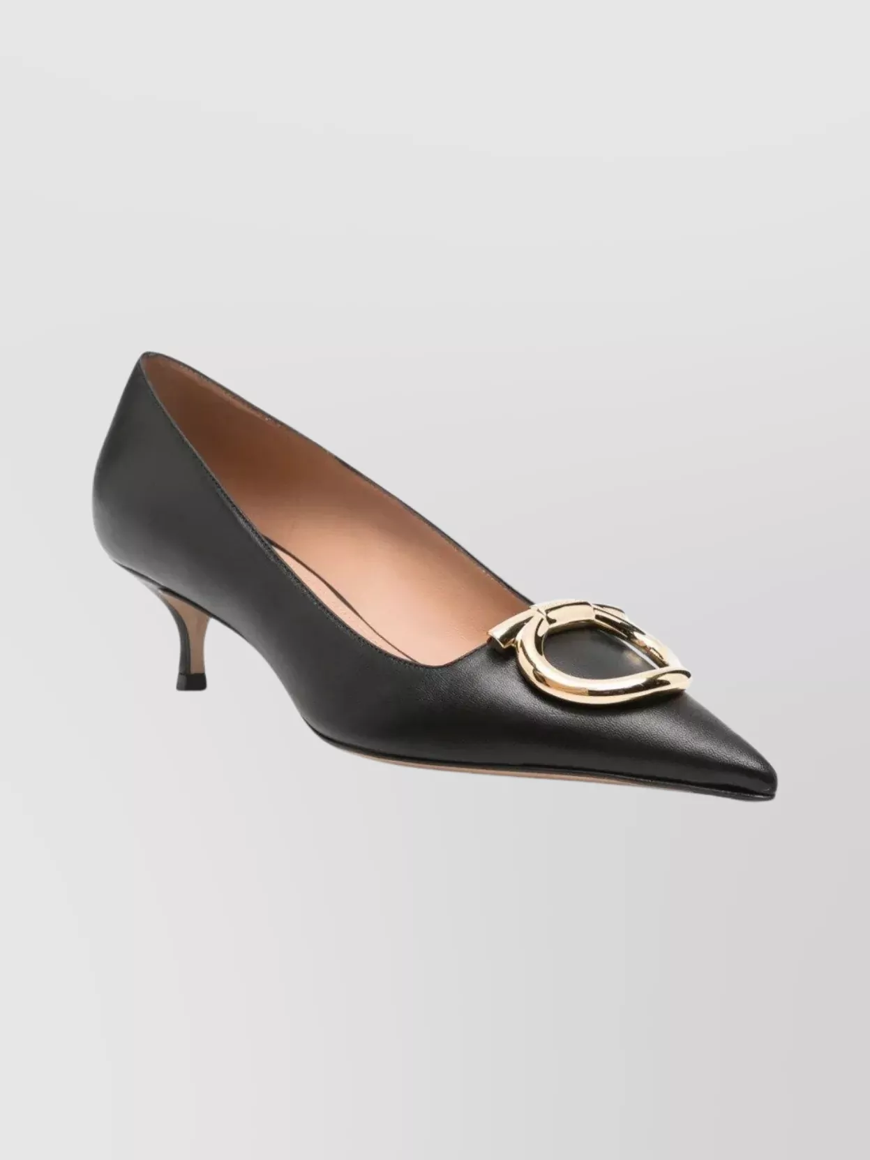 Ferragamo Lara Leather Pumps With Maxi Gancini Buckle In Multi