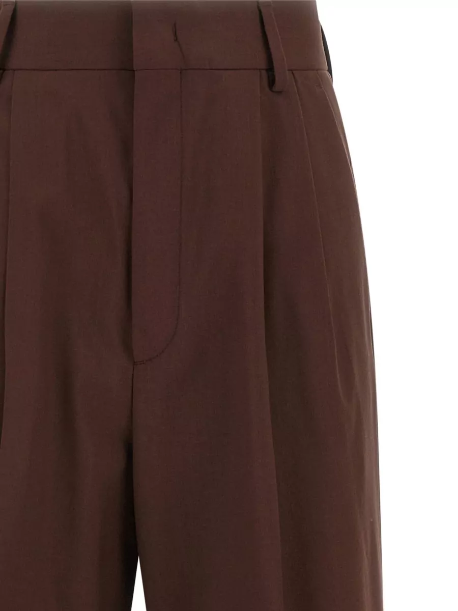 Armarium Wool Mid-Rise Pleated Wide-Leg Trousers