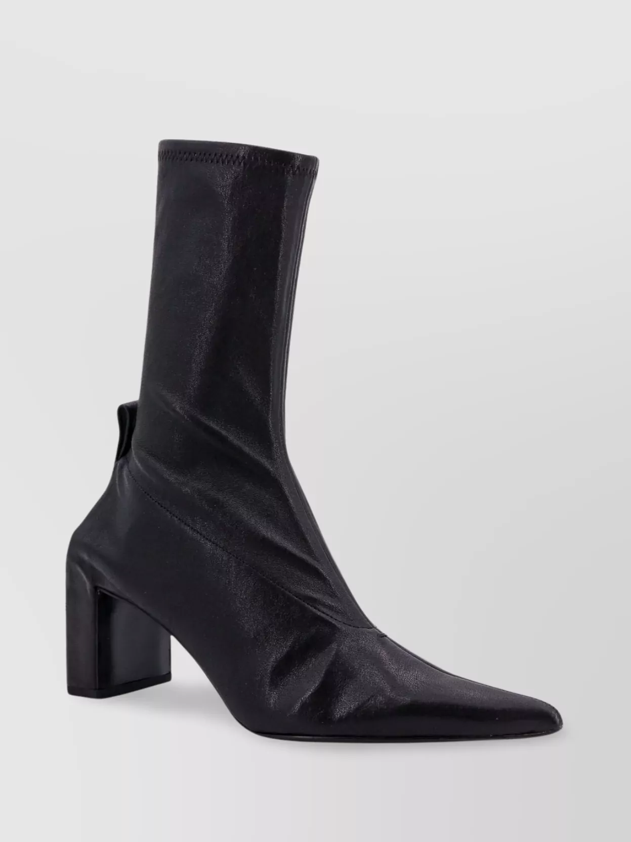 Jil Sander Block Heel Leather Ankle Boots