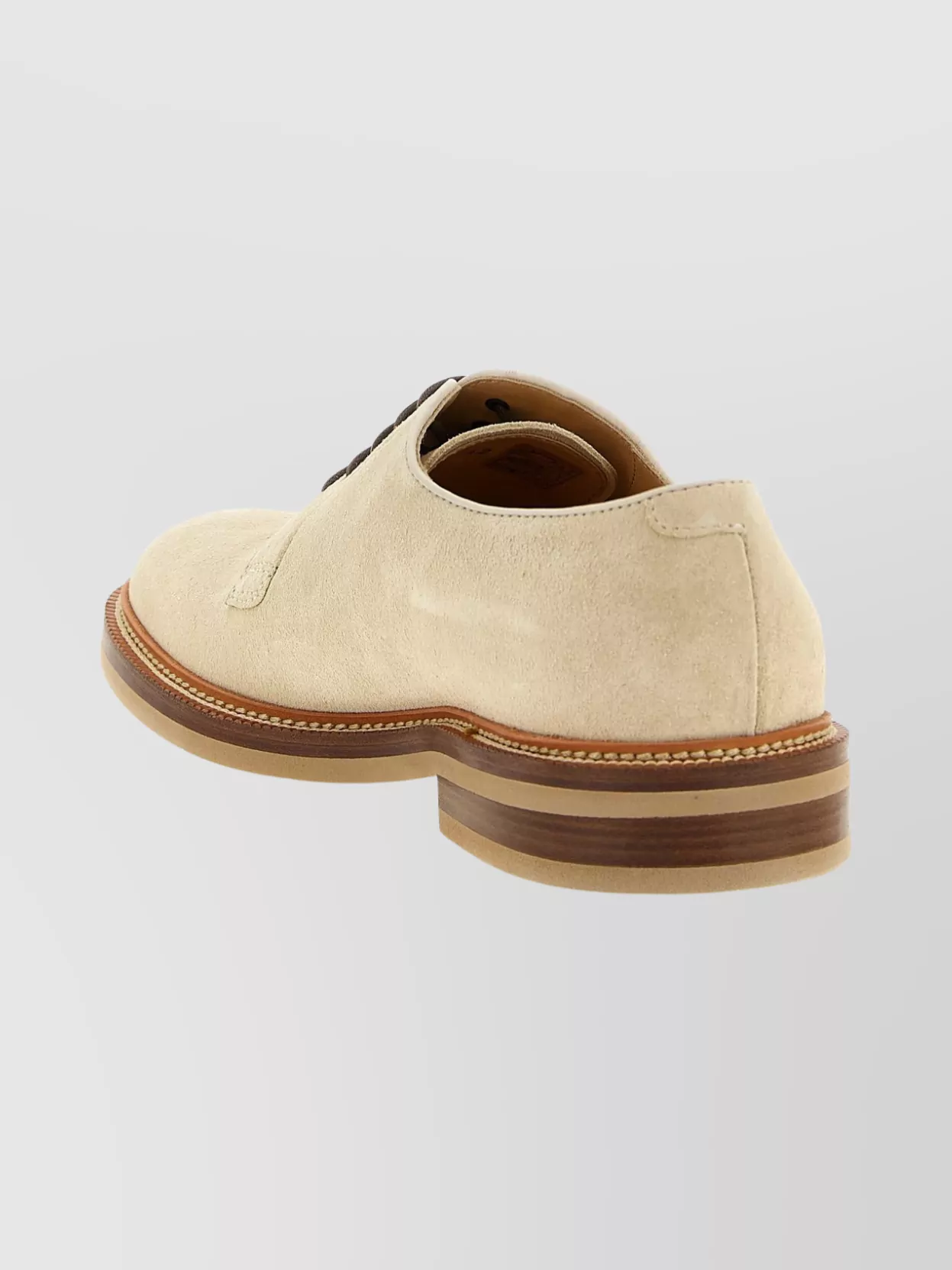 Brunello Cucinelli Suede Derby Lace-Up Shoes With Round Toe